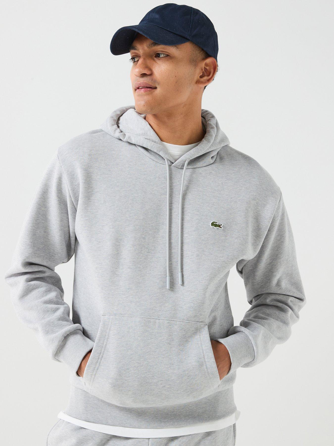Lacoste Brushed Fleece Jersey Overhead Hoodie - Light Grey