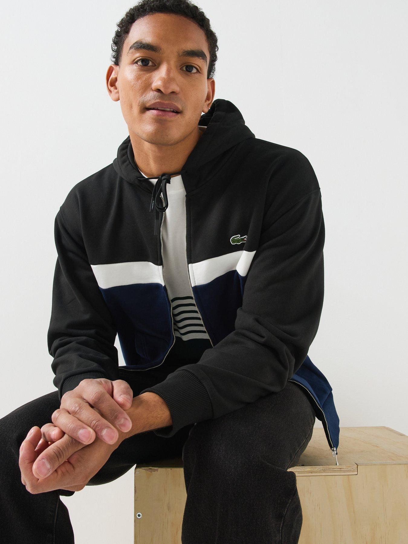 Image 3 of 6 of Lacoste Colour Block Full Zipped Hoodie - Black