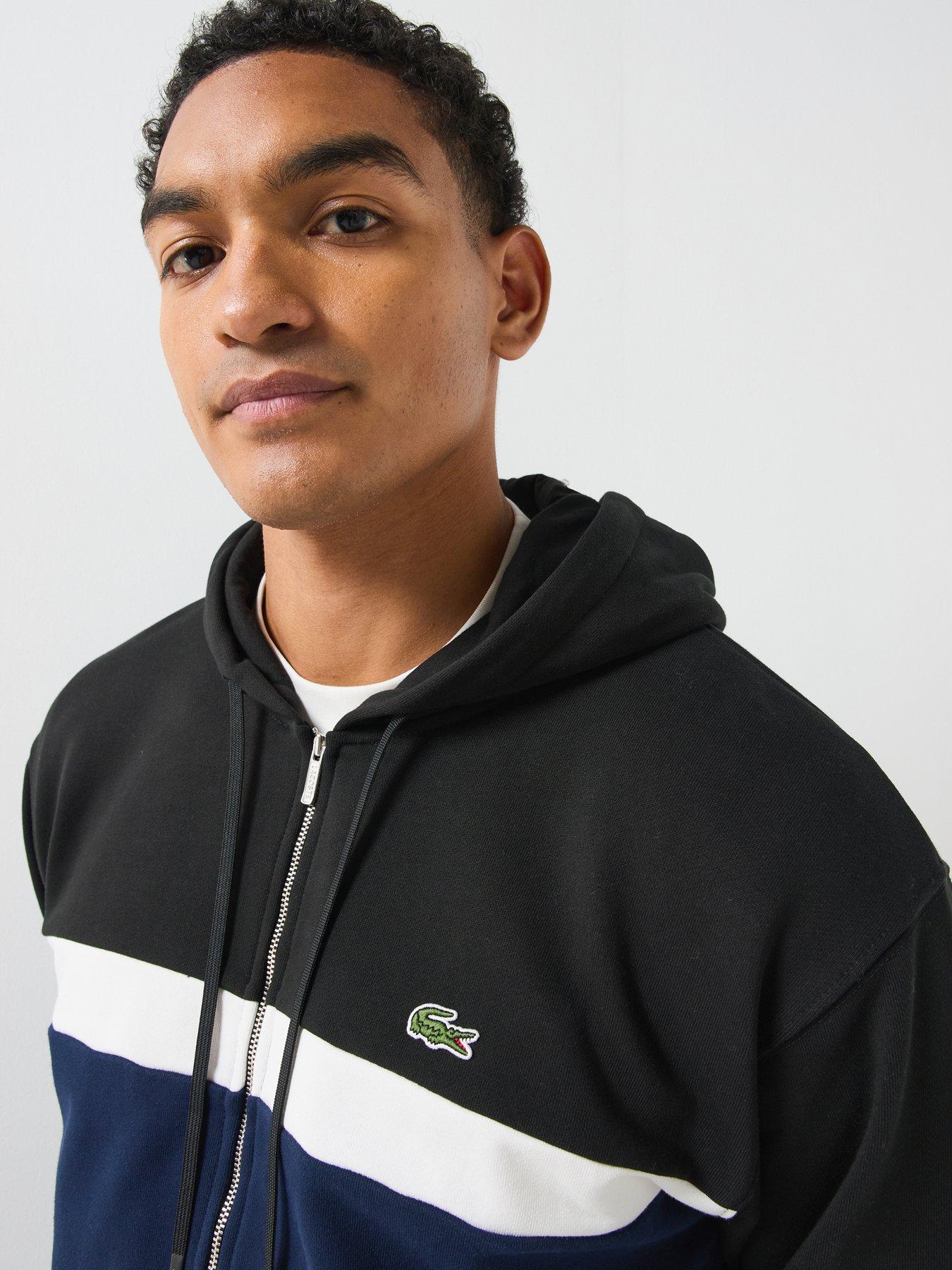 Image 4 of 6 of Lacoste Colour Block Full Zipped Hoodie - Black