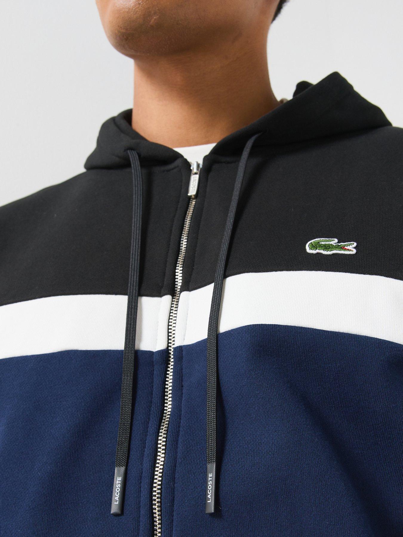 Image 6 of 6 of Lacoste Colour Block Full Zipped Hoodie - Black