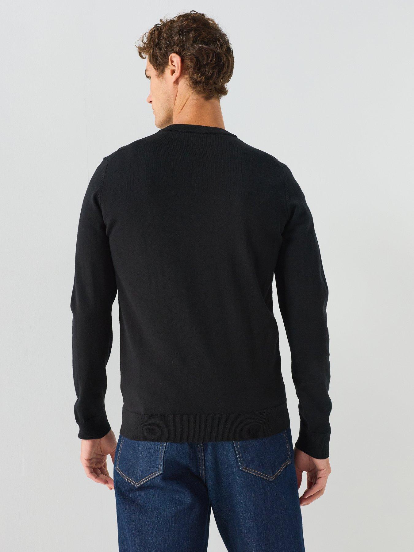 Image 2 of 5 of Lacoste Tonal V Neck Wool Knitted Jumper - Black