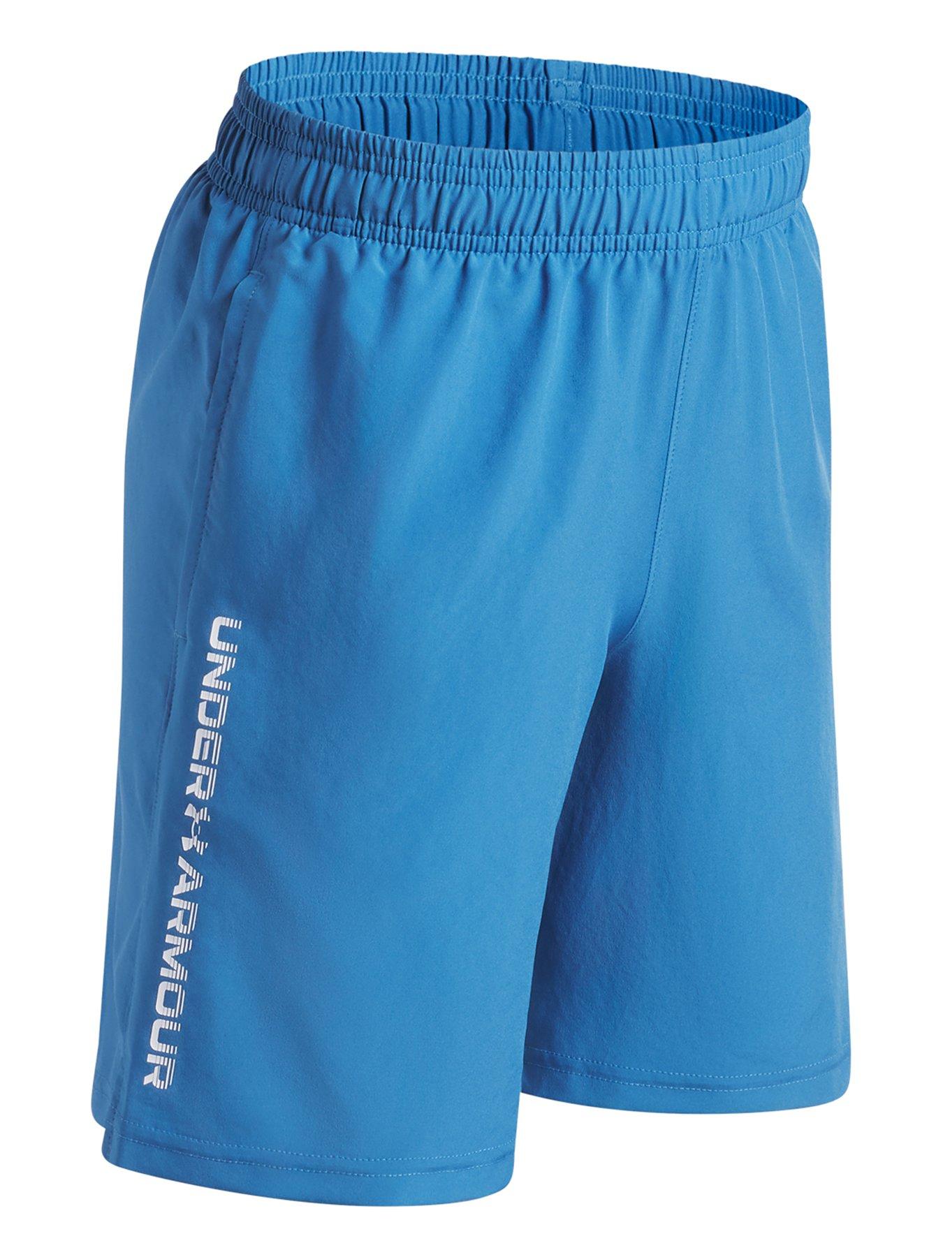 Image 3 of 3 of UNDER ARMOUR Boys Moisture-Wicking Quick-Dry Drawcord Sports Shorts - Blue