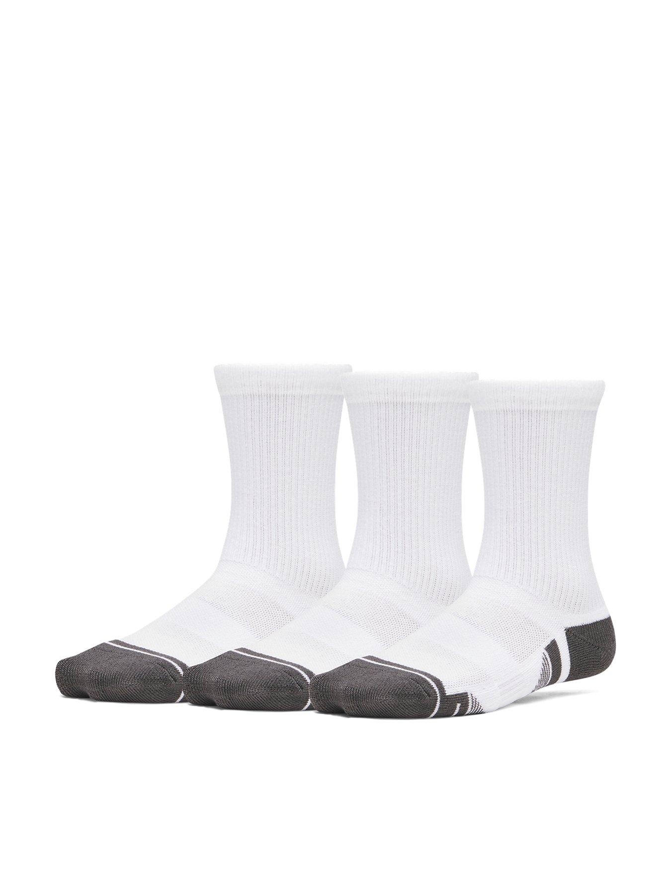 Image 1 of 3 of UNDER ARMOUR Junior Unisex Tech 3 Pack Crew Socks - White