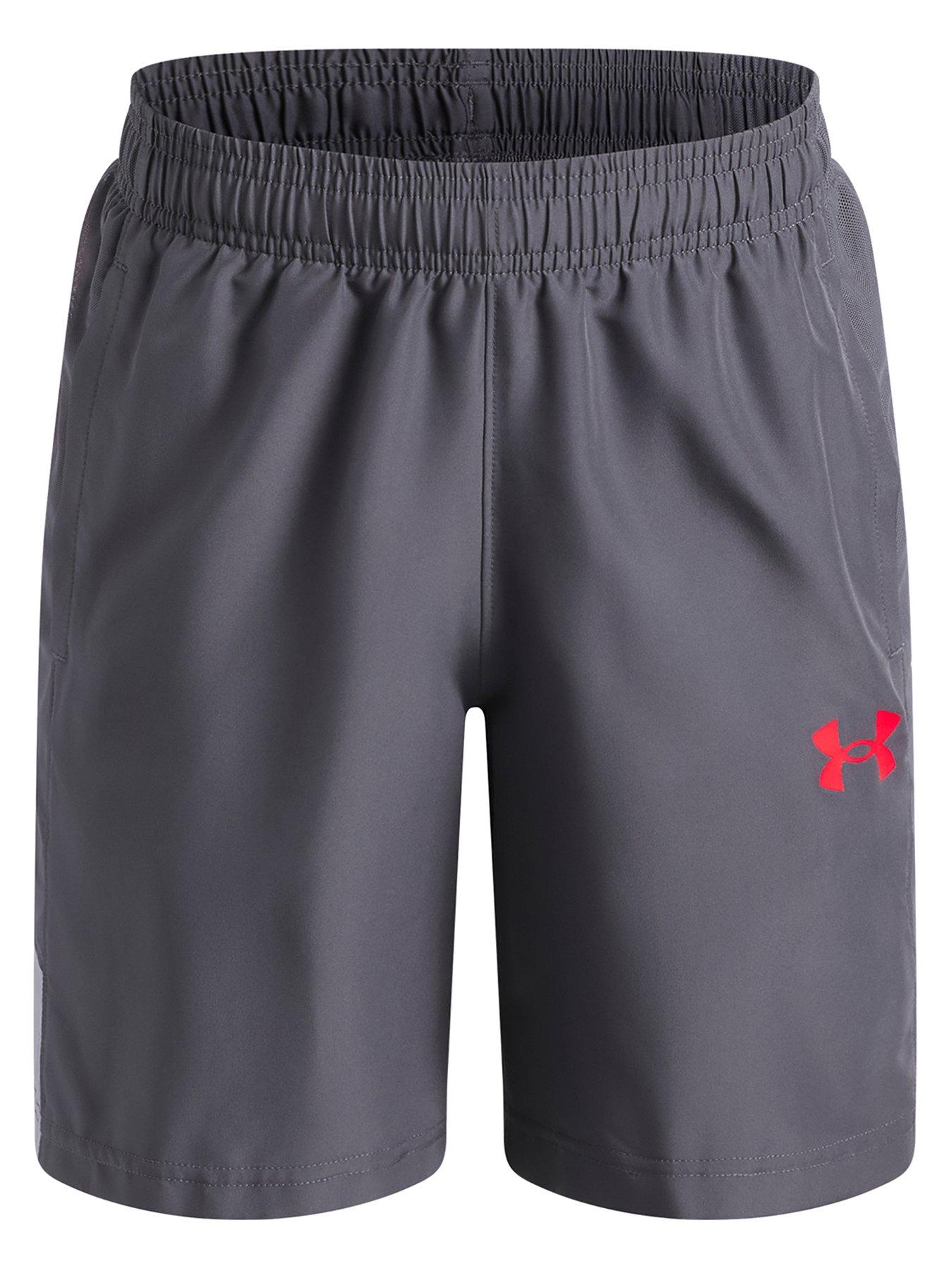 Image 1 of 3 of UNDER ARMOUR Boys Lightweight Woven Elasticated Waist Sports Shorts - Grey