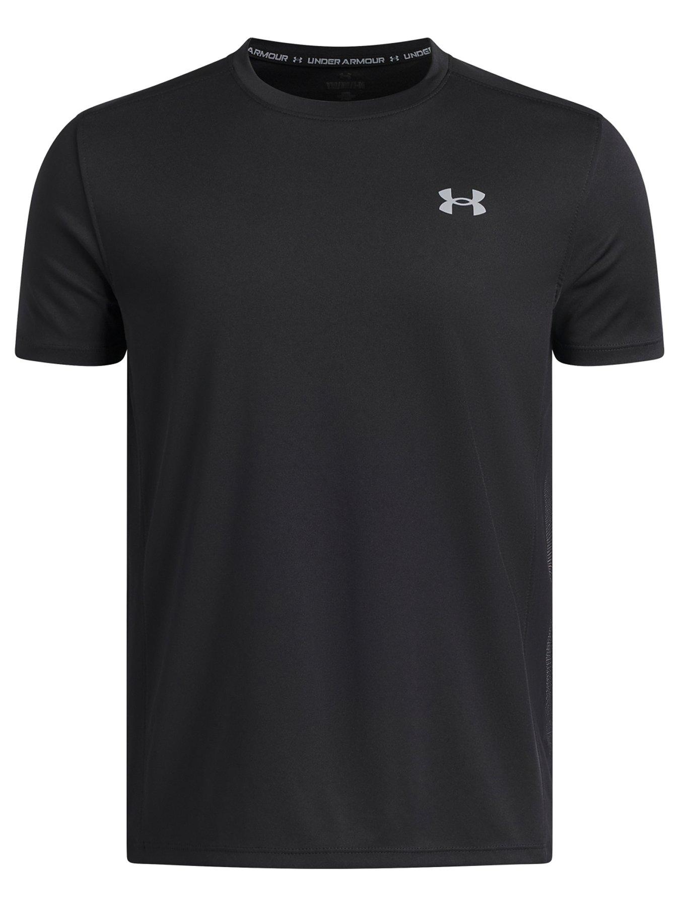 UNDER ARMOUR Boys' Tech Utility Short Sleeve Training T-Shirt, Black, Size L