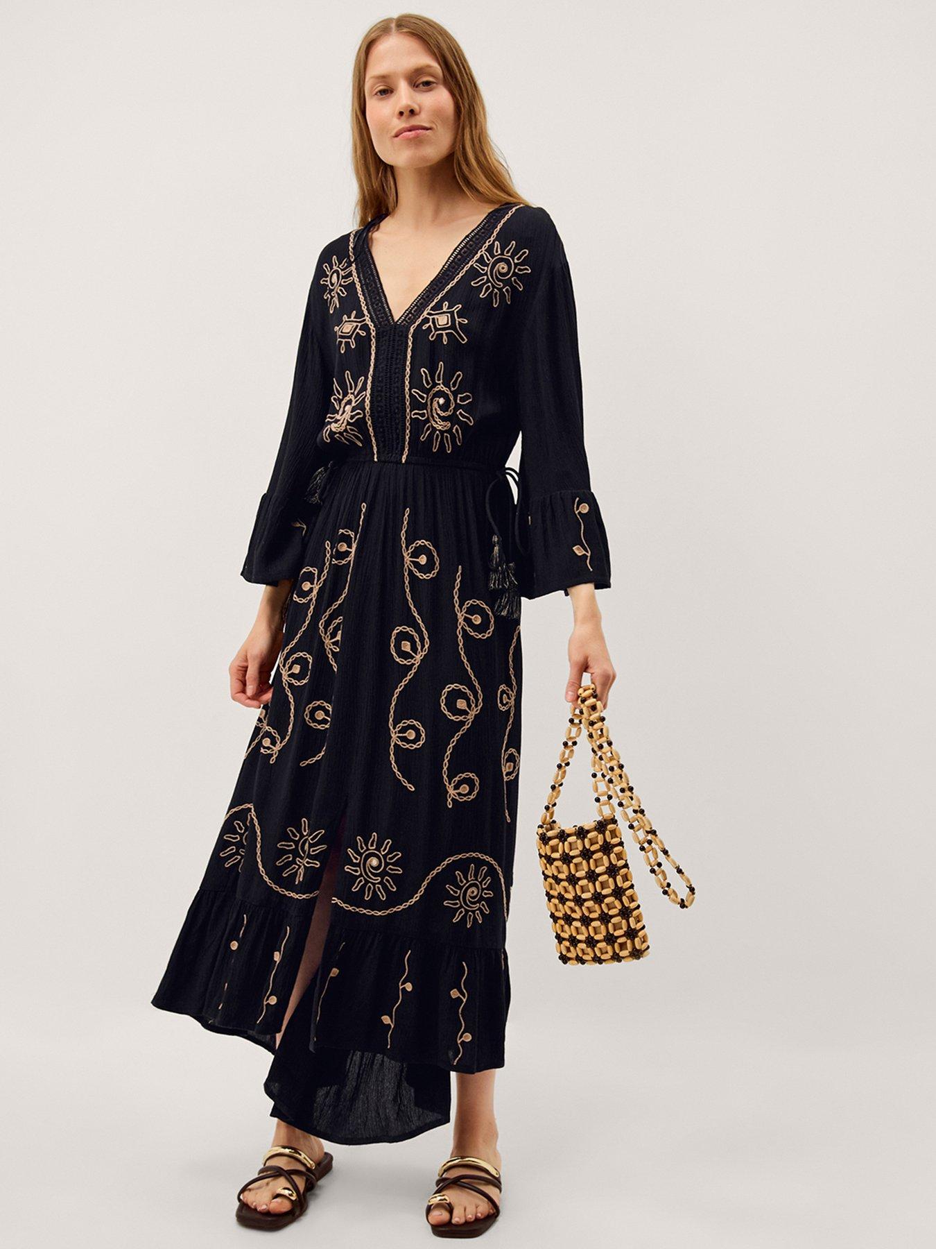 Image 1 of 5 of Monsoon Sophy Emb Kaftan