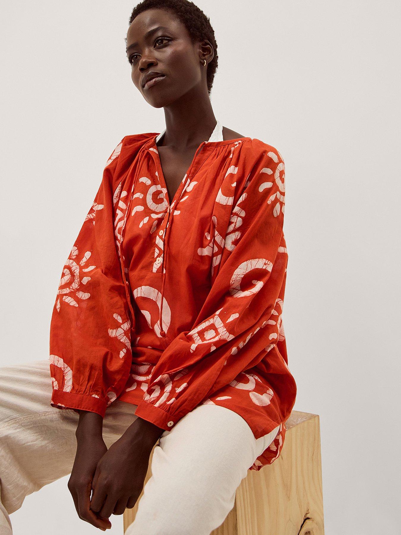 Image 4 of 6 of Monsoon Mafalda Sun Print Mini Kaftan - Orange