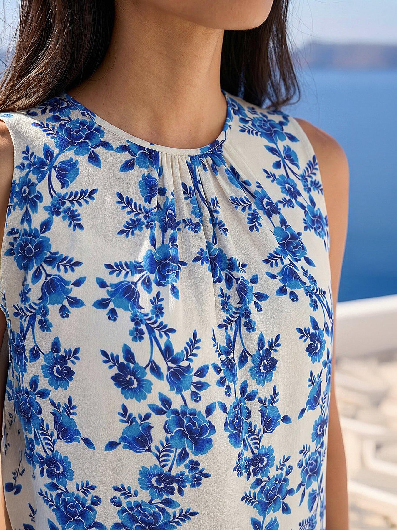 Image 2 of 4 of Roman Petite Printed Sleeveless Shell Top