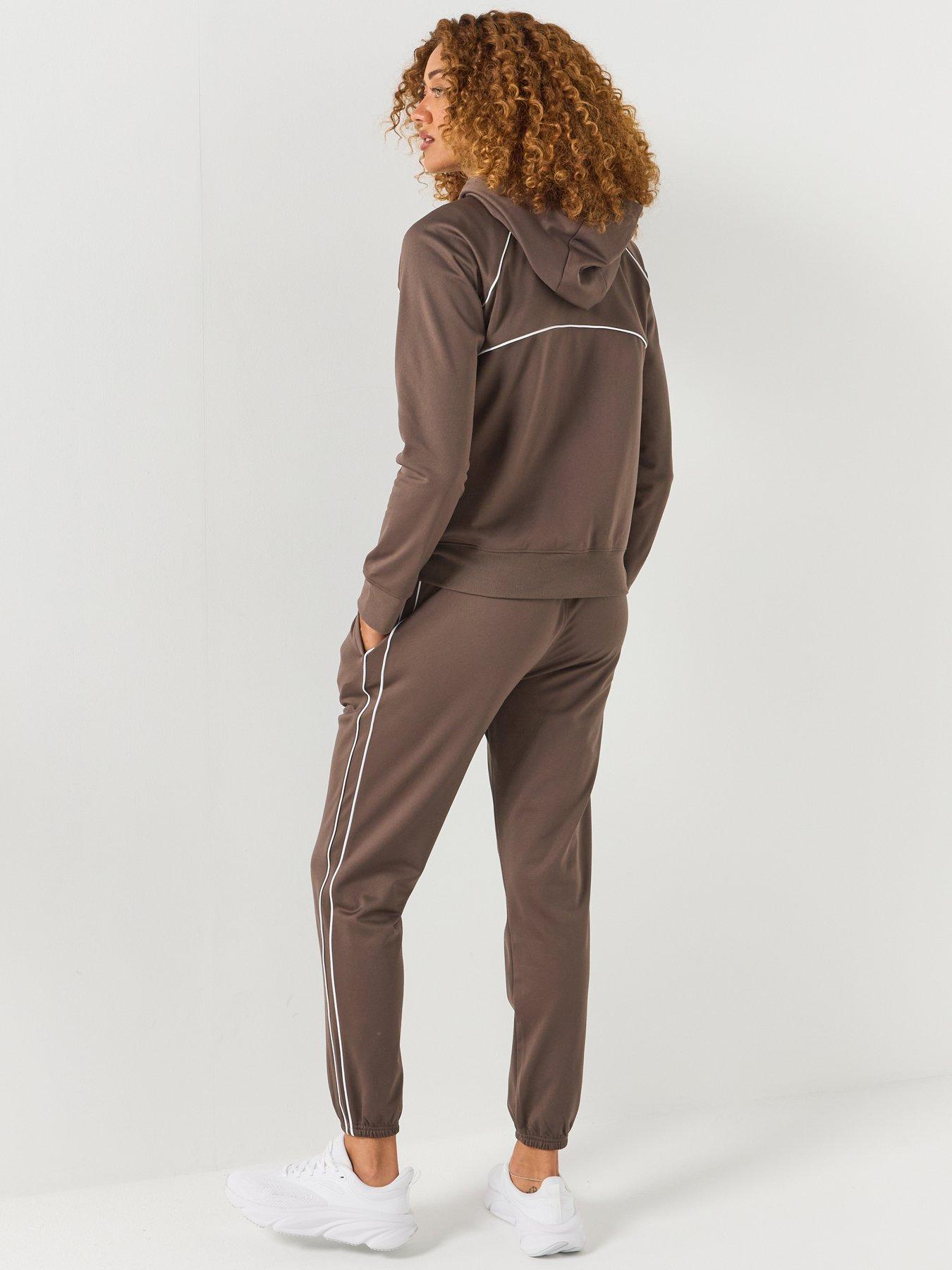 Image 2 of 6 of UNDER ARMOUR Womens Training Rival Knit Tracksuit - Brown