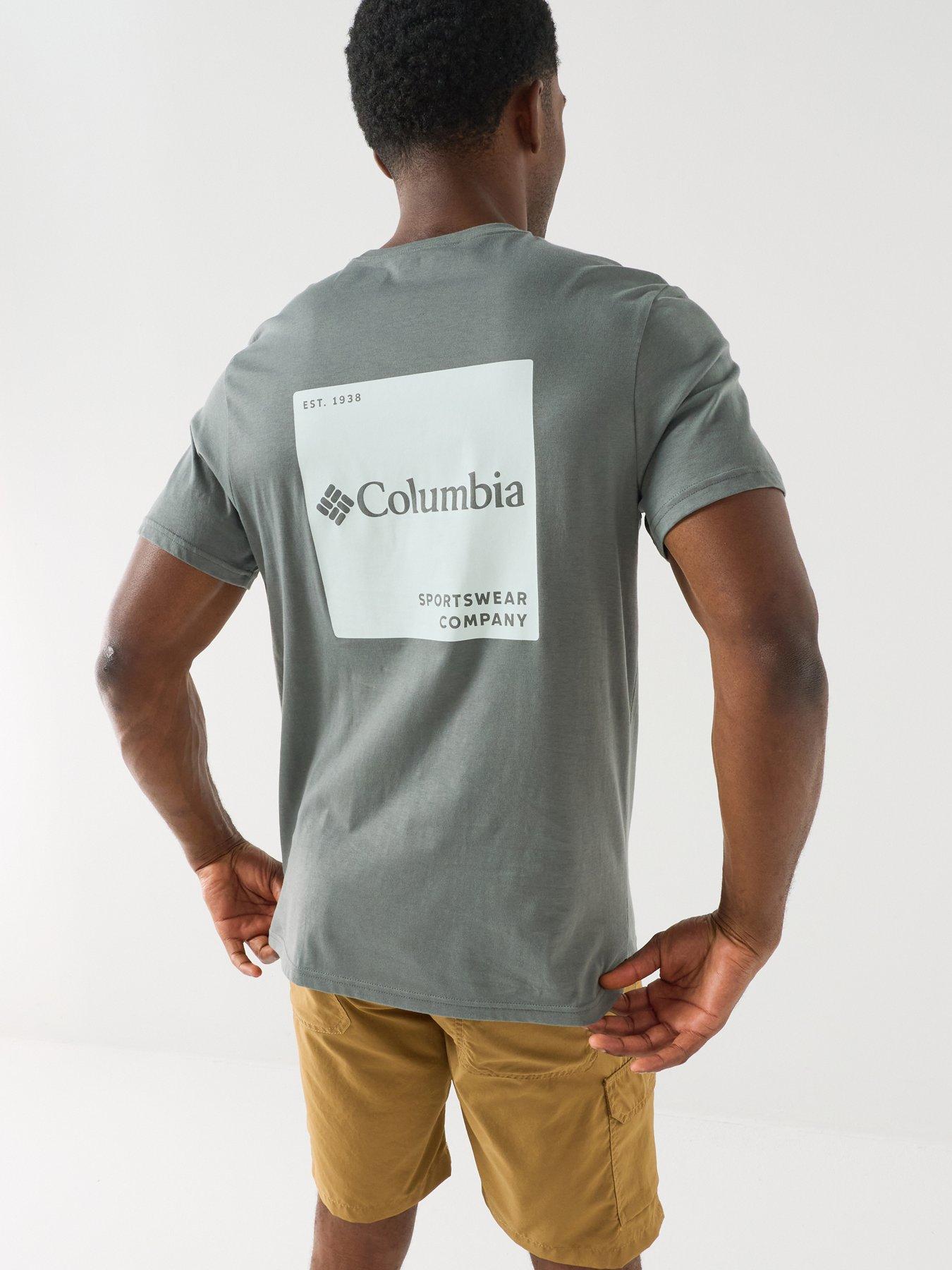 Image 1 of 6 of Columbia Mens CSC Logo Back Graphic T-Shirt - Green