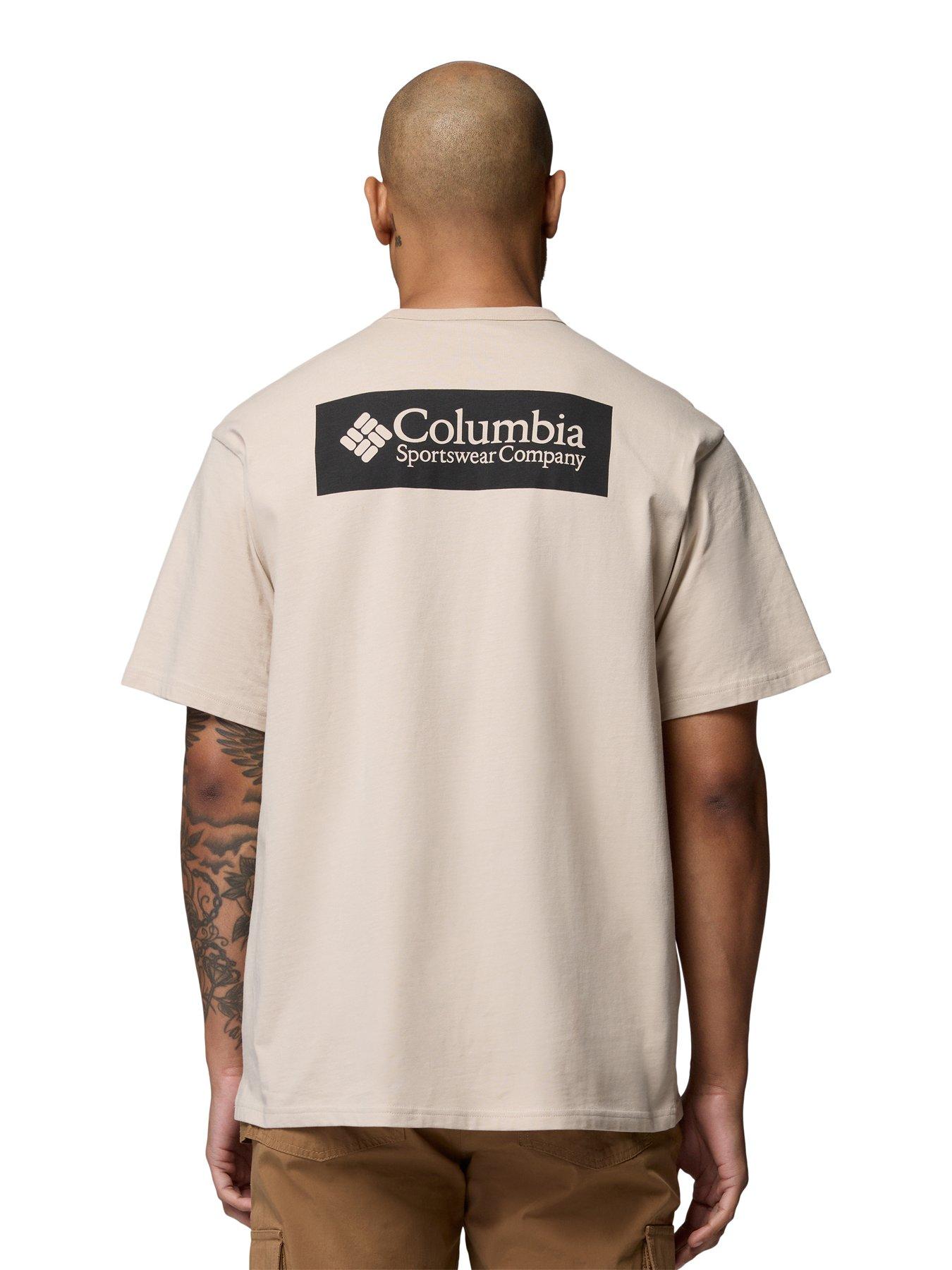 Columbia Men's Heavyweight Back Graphic Short Sleeve T Shirt - Beige