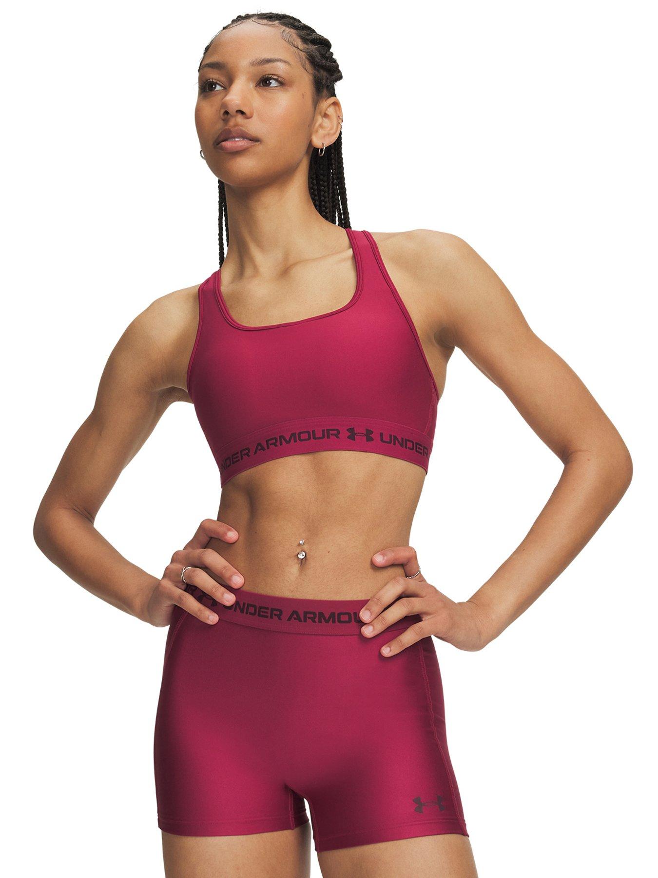 UNDER ARMOUR Womens Training Crossback Medium Impact Bra - Red