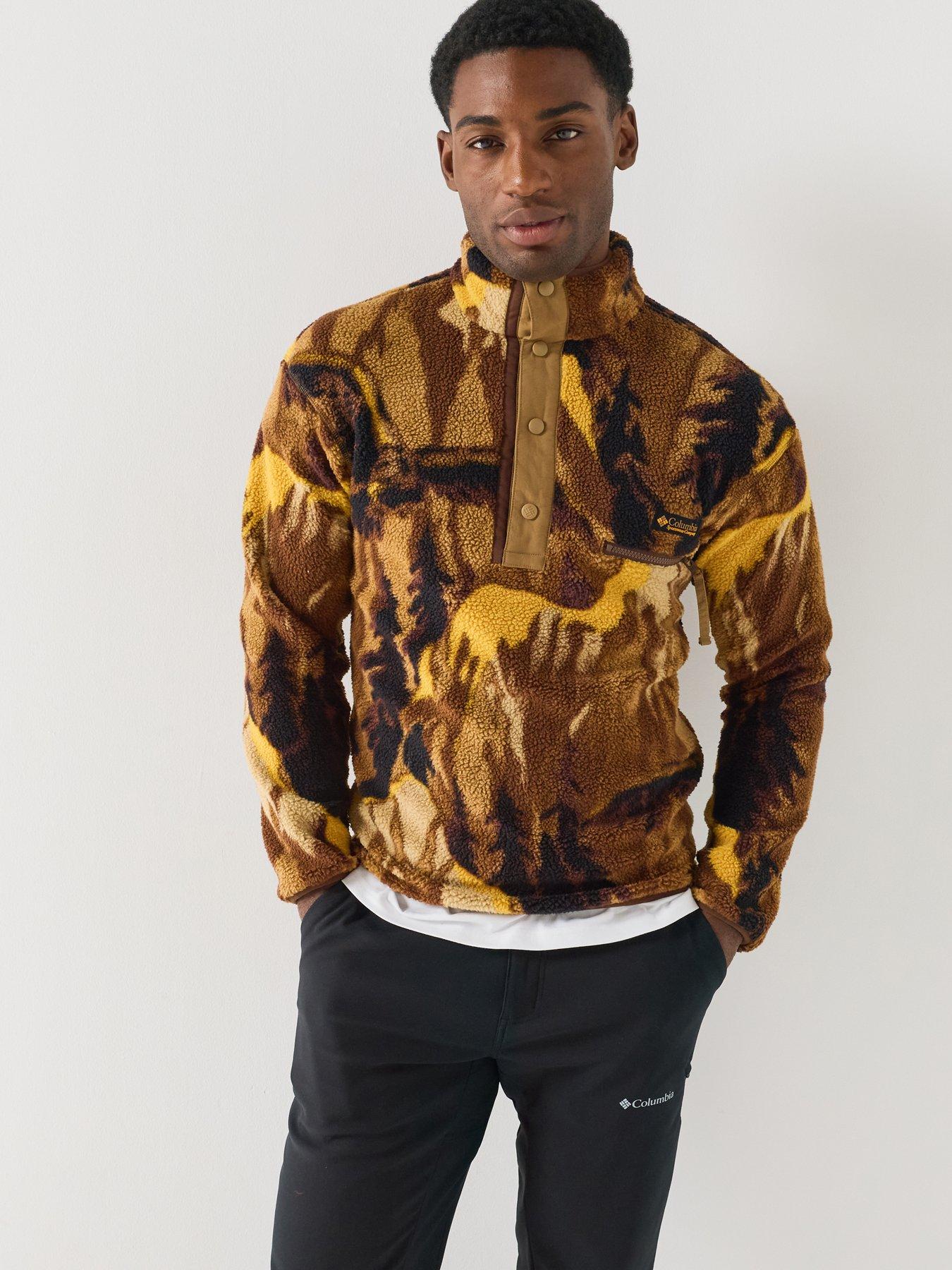 Image 1 of 6 of Columbia Mens Helvetia Ii Printed 1/2 Snap Fleece - Brown