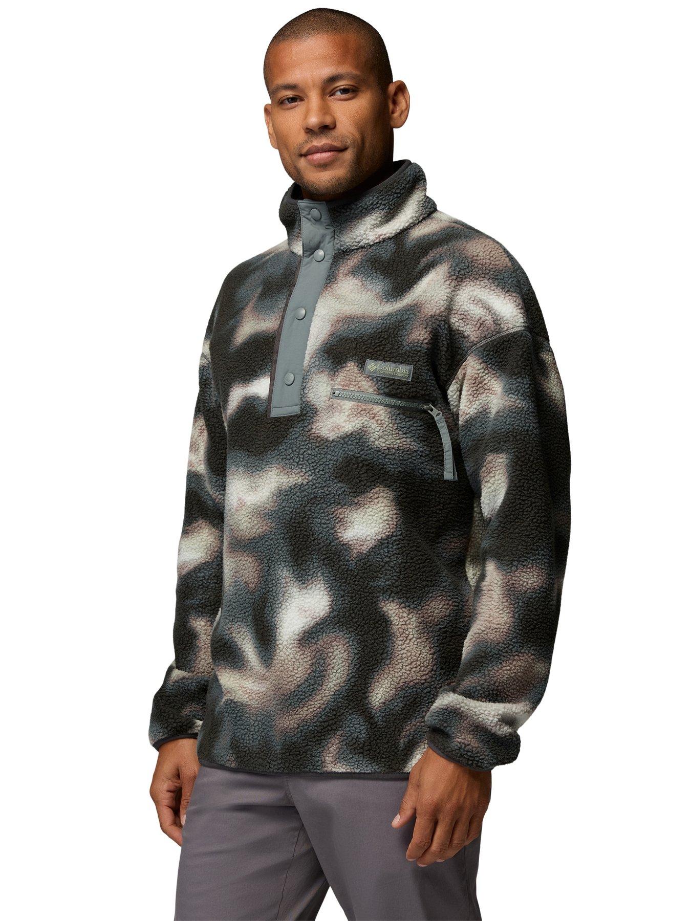 Image 1 of 4 of Columbia Mens Helvetia II Printed Half-Snap Sherpa Fleece - Green