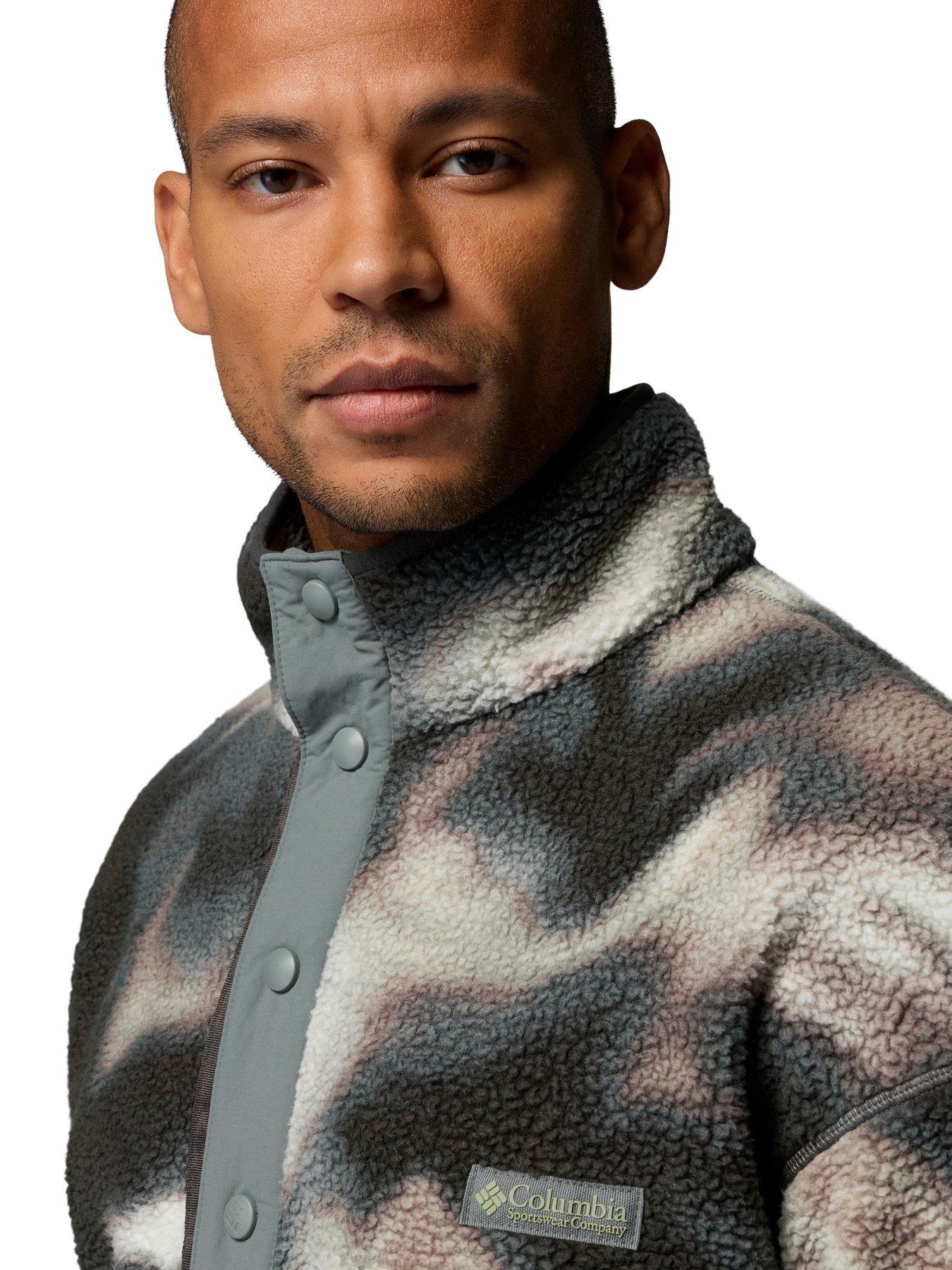 Image 3 of 4 of Columbia Mens Helvetia II Printed Half-Snap Sherpa Fleece - Green