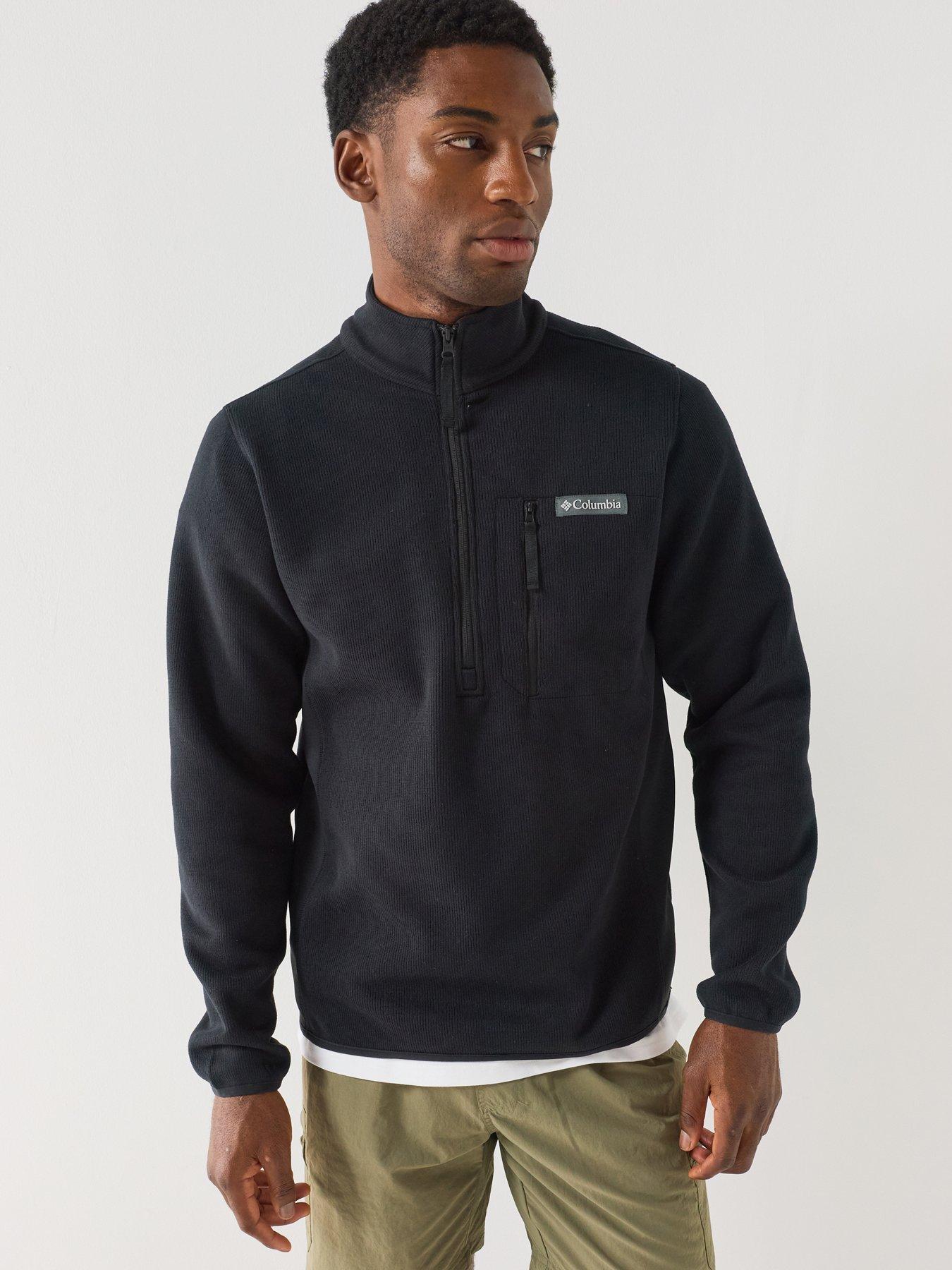 Image 1 of 6 of Columbia Mens Sweater Weather Half Zip Fleece - Black