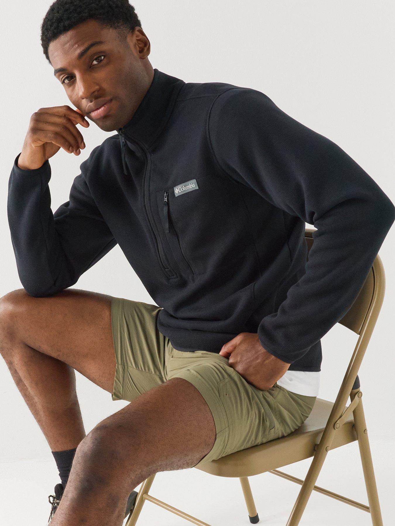 Image 4 of 6 of Columbia Mens Sweater Weather Half Zip Fleece - Black