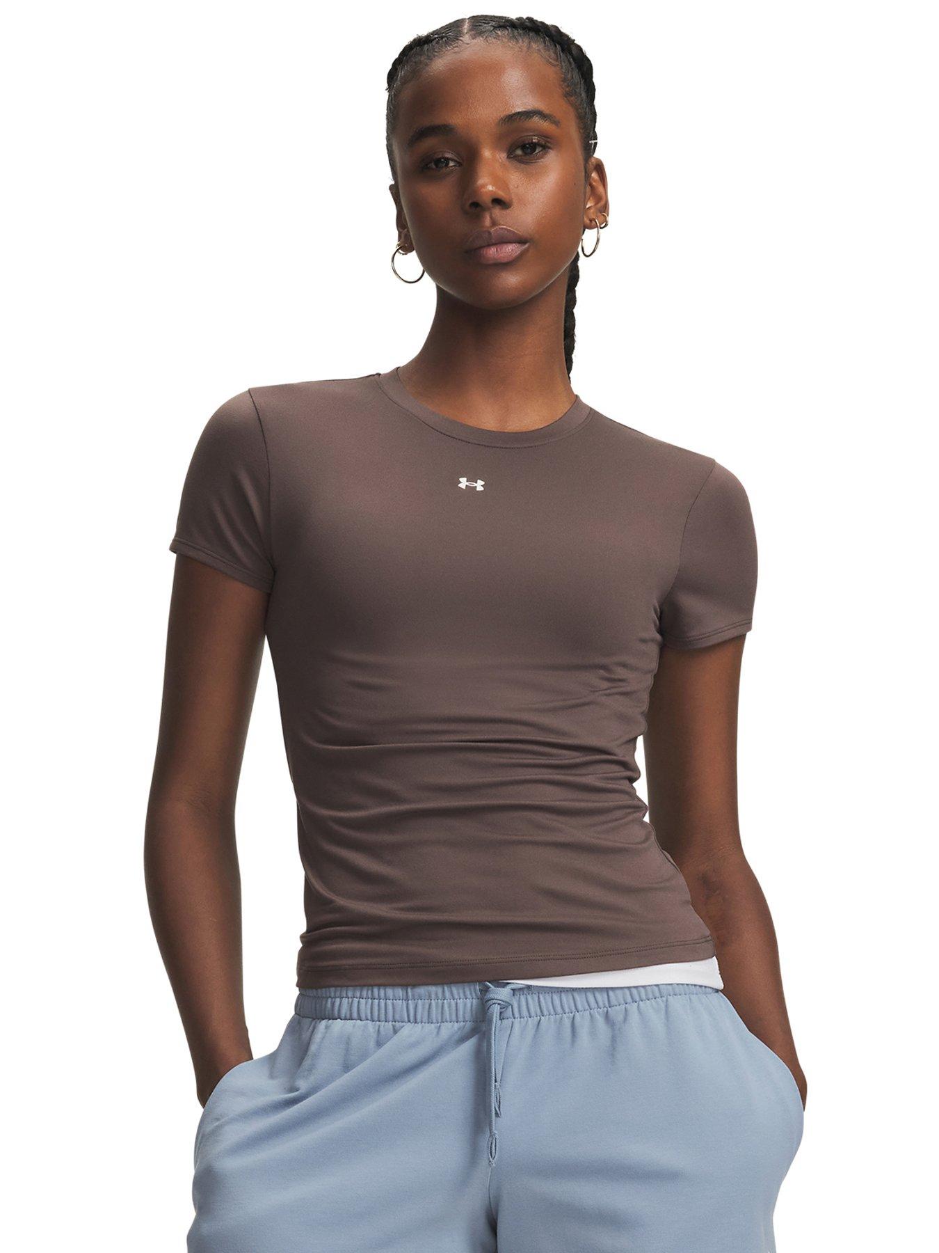 UNDER ARMOUR Womens Training Motion T-Shirt - Brown
