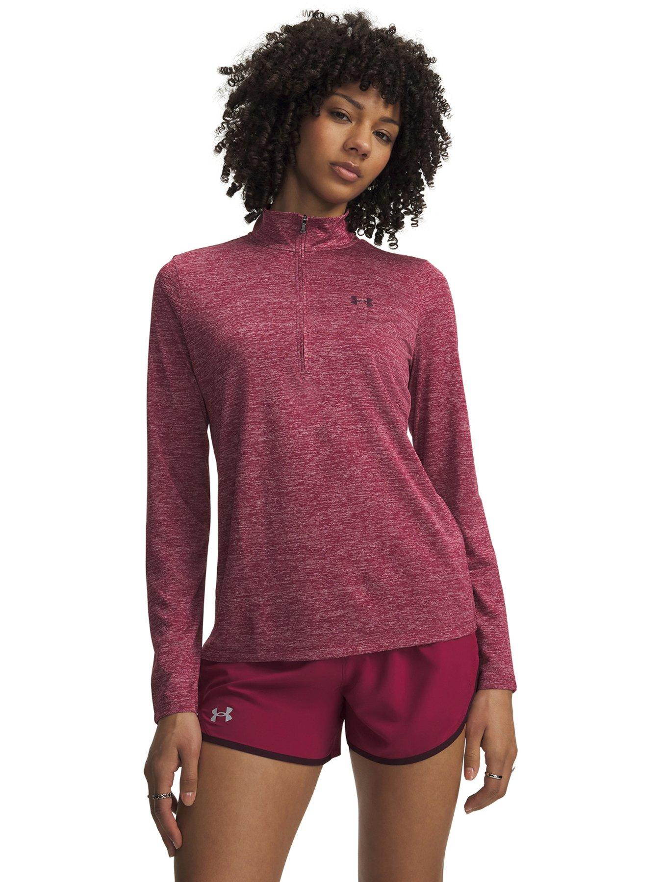 UNDER ARMOUR Women's Tech Twist 1/2 Zip Training Top - Claret / Ox Blood