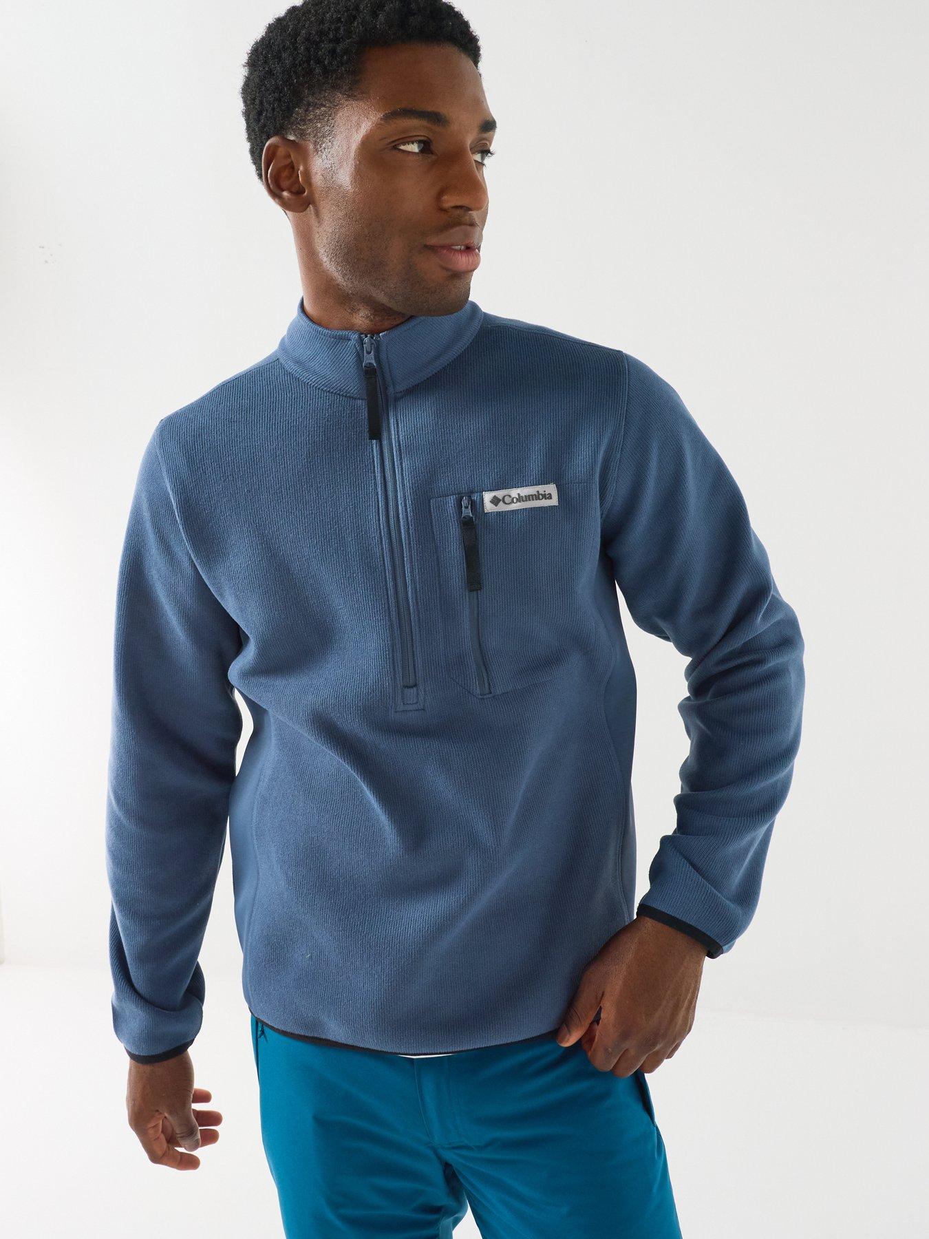 Image 4 of 5 of Columbia Mens Sweater Weather 1/2 Zip Fleece - Blue