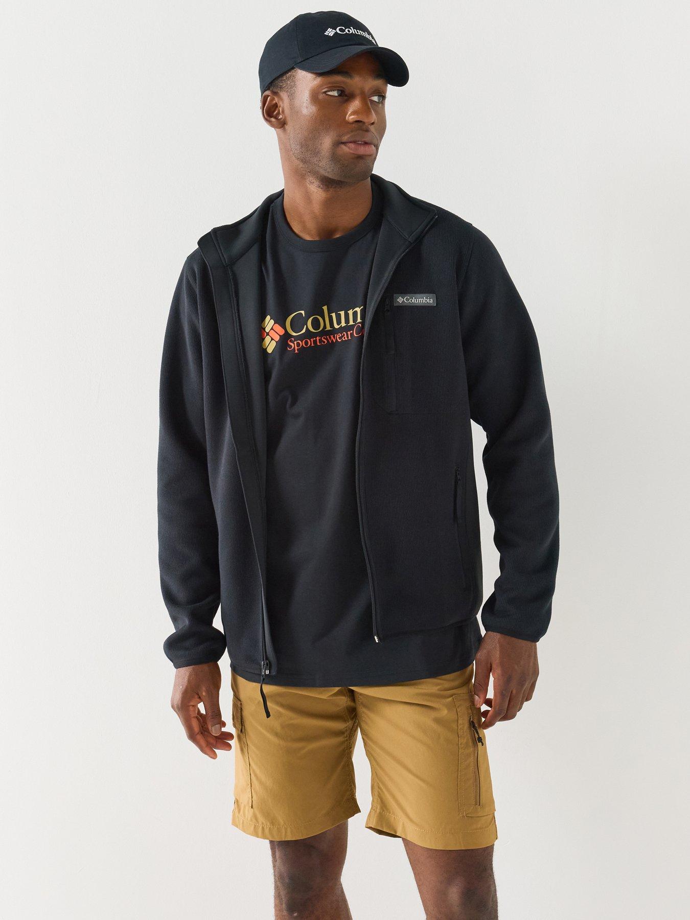 Image 1 of 6 of Columbia Mens Sweater Weather Full Zip Stand Collar Fleece Jacket - Black
