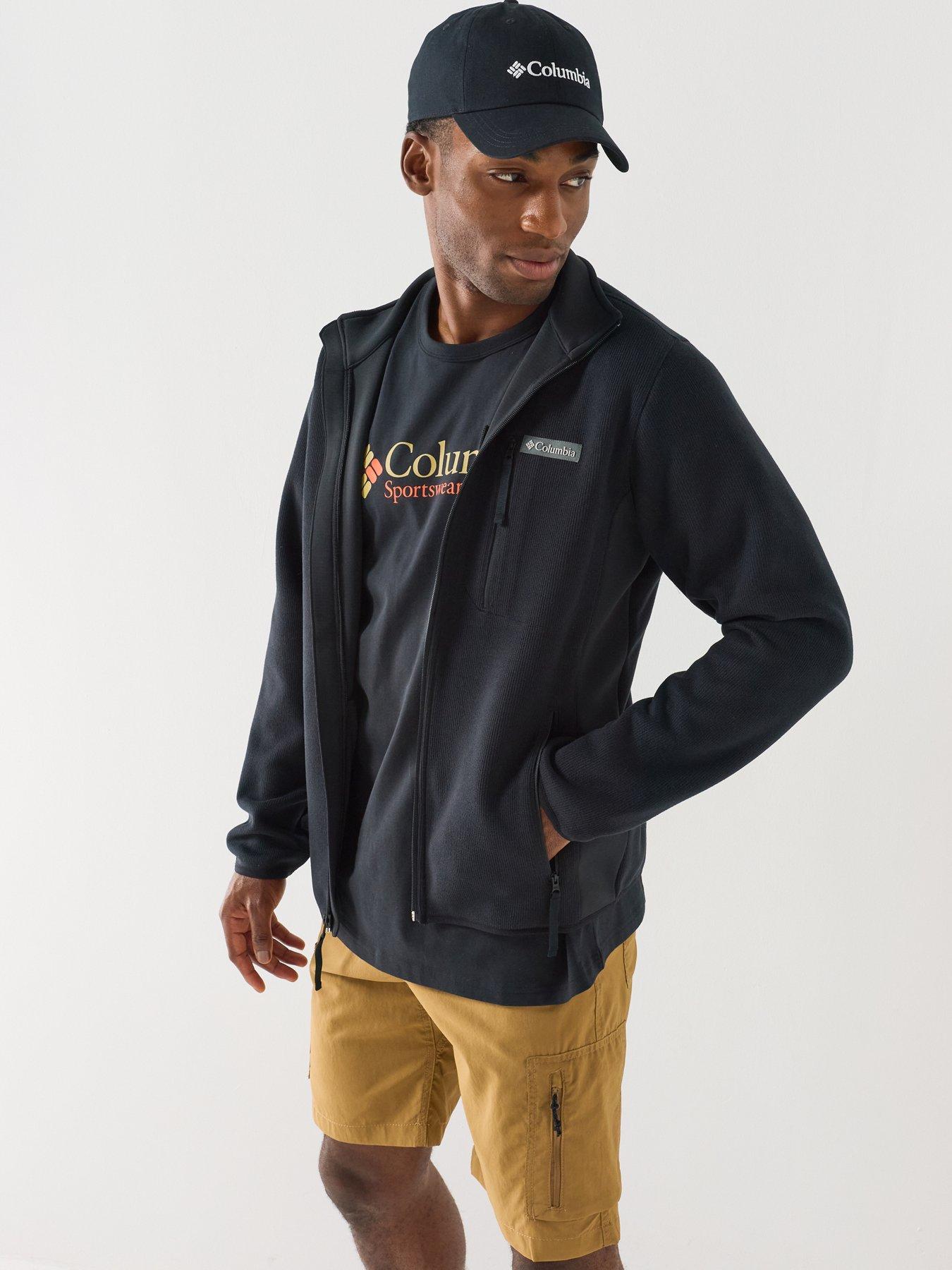 Image 4 of 6 of Columbia Mens Sweater Weather Full Zip Stand Collar Fleece Jacket - Black