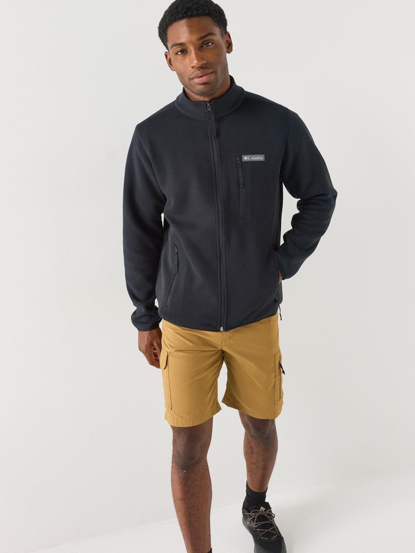 Image 5 of 6 of Columbia Mens Sweater Weather Full Zip Stand Collar Fleece Jacket - Black