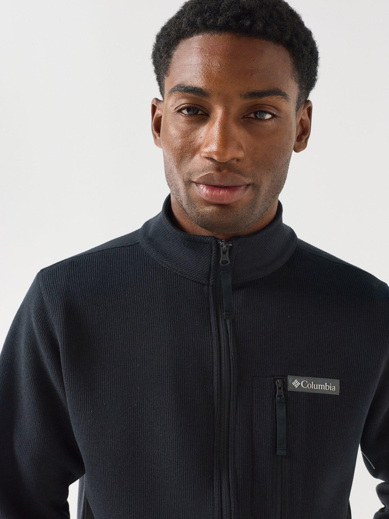 Image 6 of 6 of Columbia Mens Sweater Weather Full Zip Stand Collar Fleece Jacket - Black