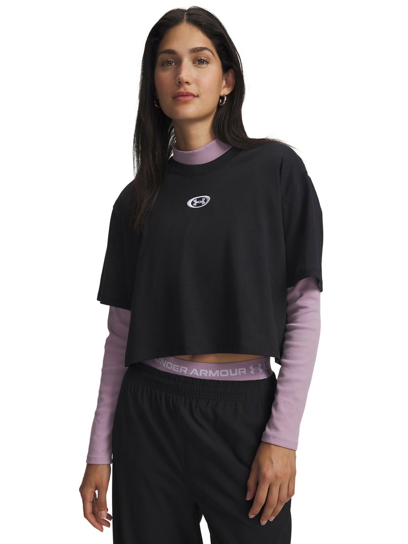 UNDER ARMOUR Womens Training Centre Logo T-shirt - Black