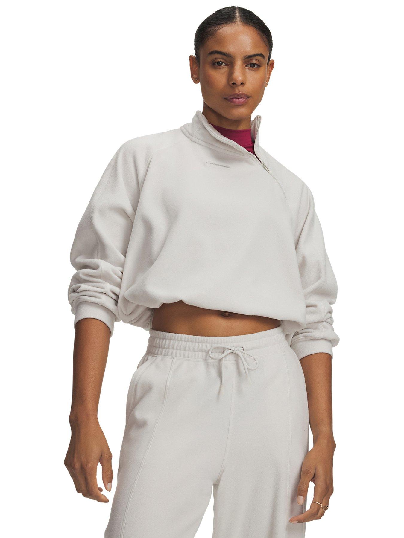 Image 1 of 3 of UNDER ARMOUR Womens Training Performance Fleece 1/4 Zip - White
