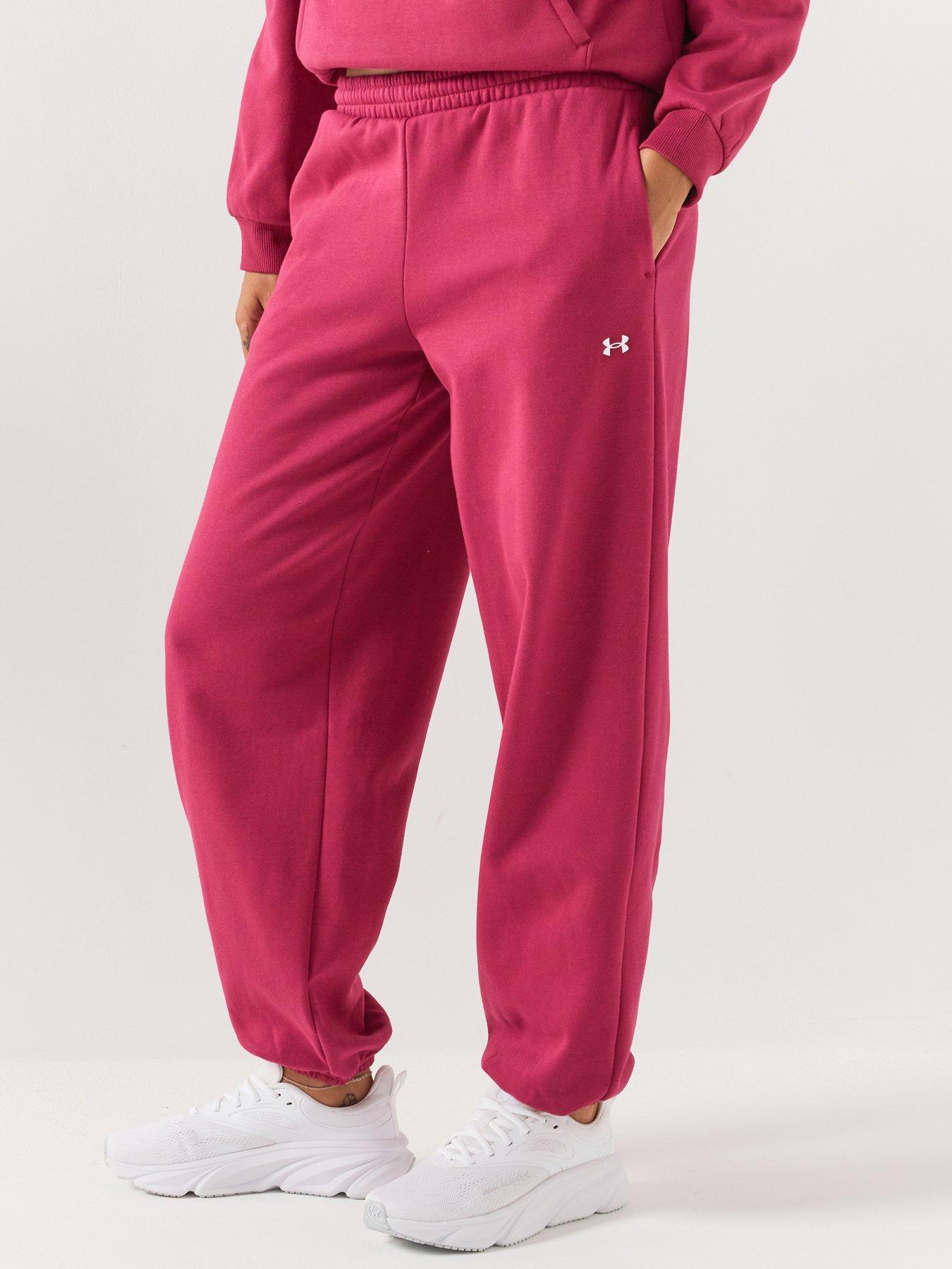 Image 1 of 6 of UNDER ARMOUR Womens Training Icon Fleece Elasticated Jogging Bottoms - Red