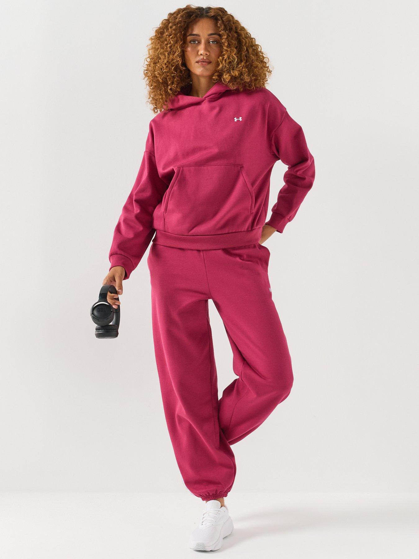 Image 3 of 6 of UNDER ARMOUR Womens Training Icon Fleece Elasticated Jogging Bottoms - Red