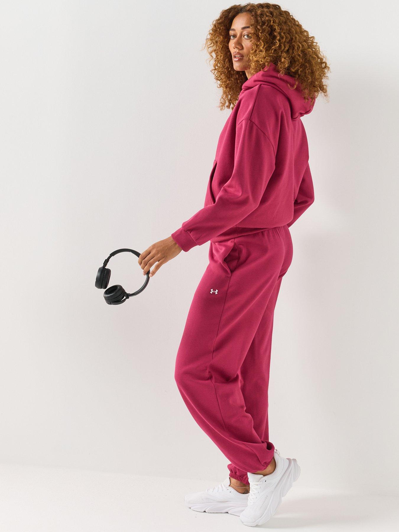 Image 6 of 6 of UNDER ARMOUR Womens Training Icon Fleece Elasticated Jogging Bottoms - Red