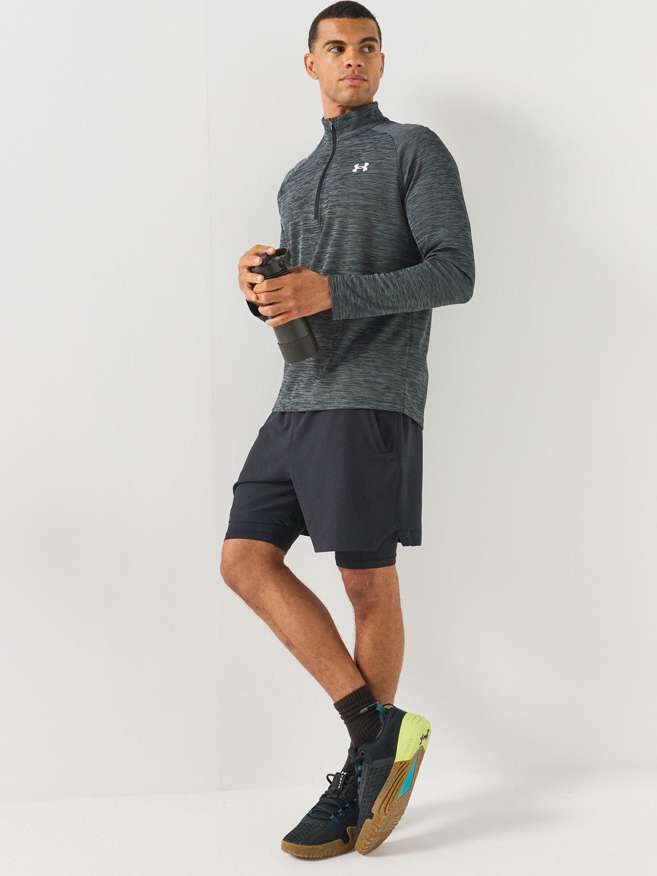 Image 3 of 6 of UNDER ARMOUR Mens UA Tech Textured Quick-Dry Half Zip Training Top - Black