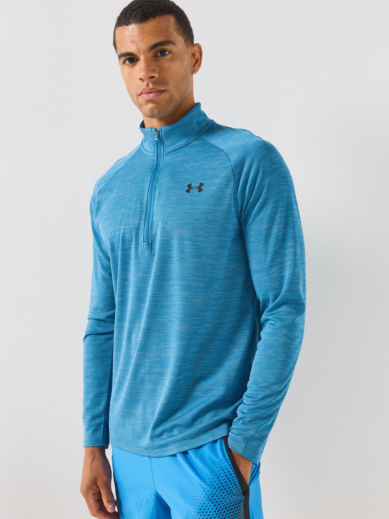 Image 1 of 6 of UNDER ARMOUR Mens Training Tech Textured Half Zip Top - Blue