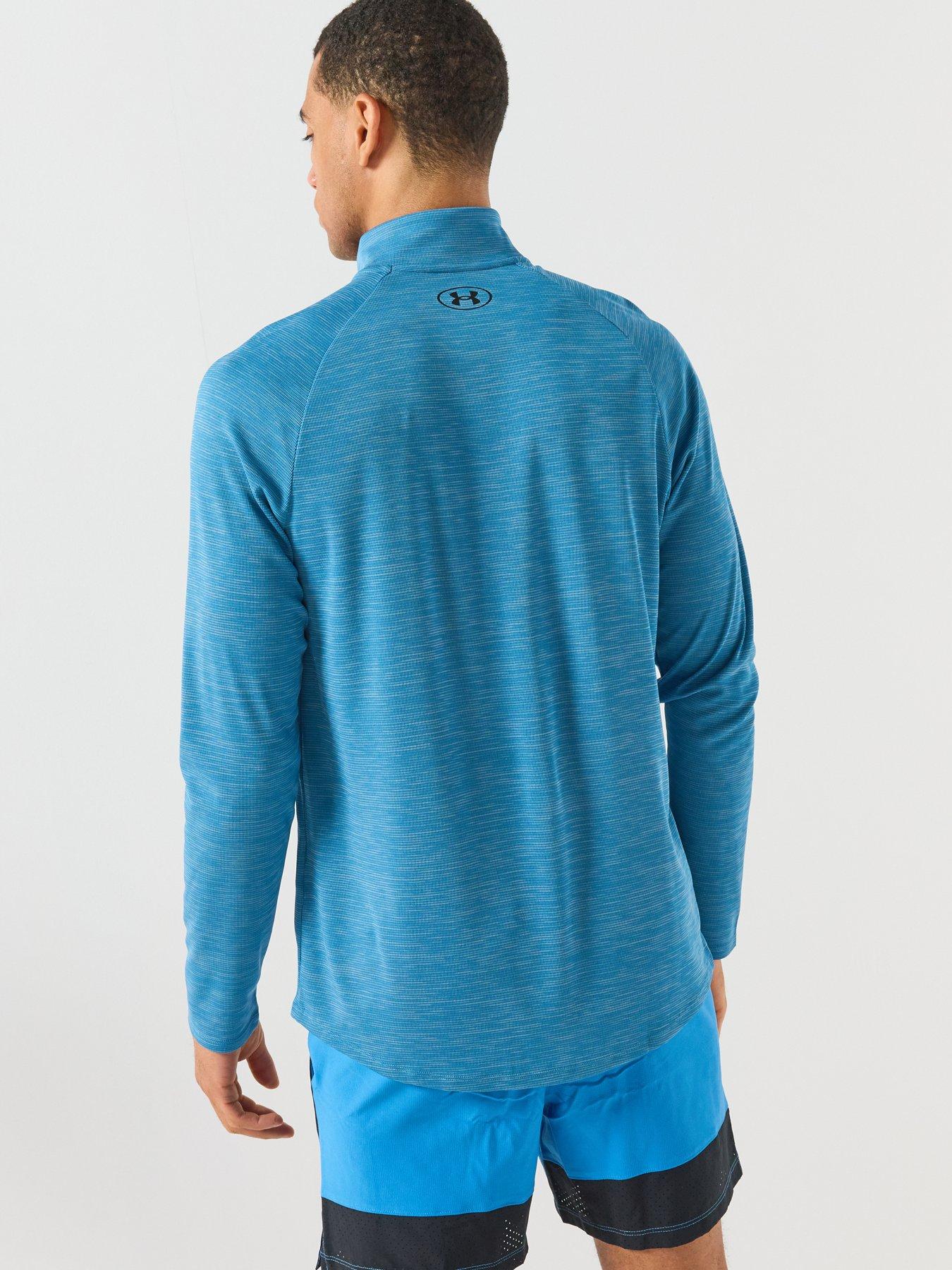 Image 2 of 6 of UNDER ARMOUR Mens Training Tech Textured Half Zip Top - Blue