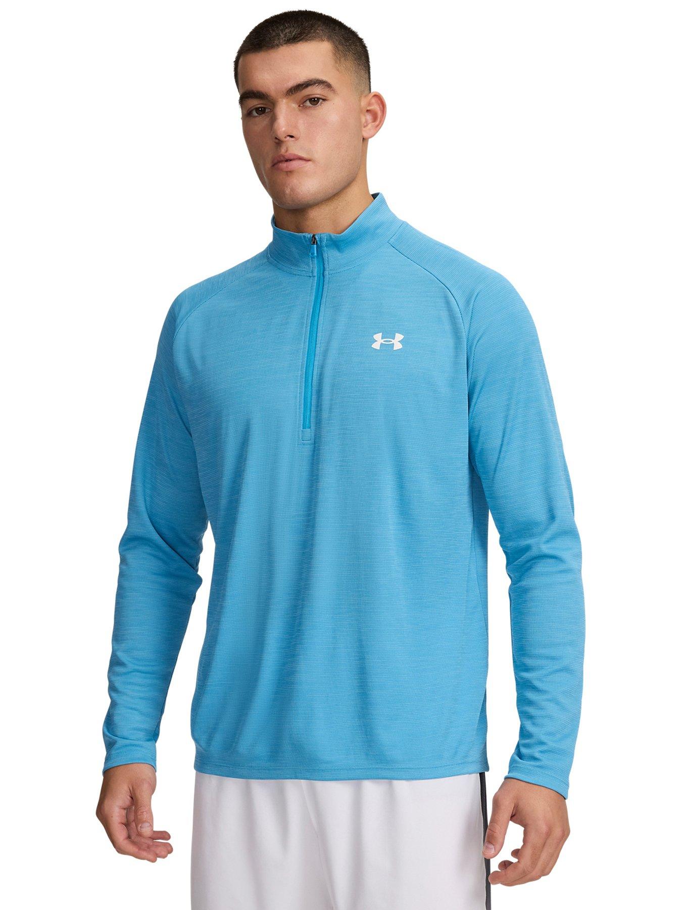 UNDER ARMOUR Mens Training Tech Textured 1/2 Zip - Blue