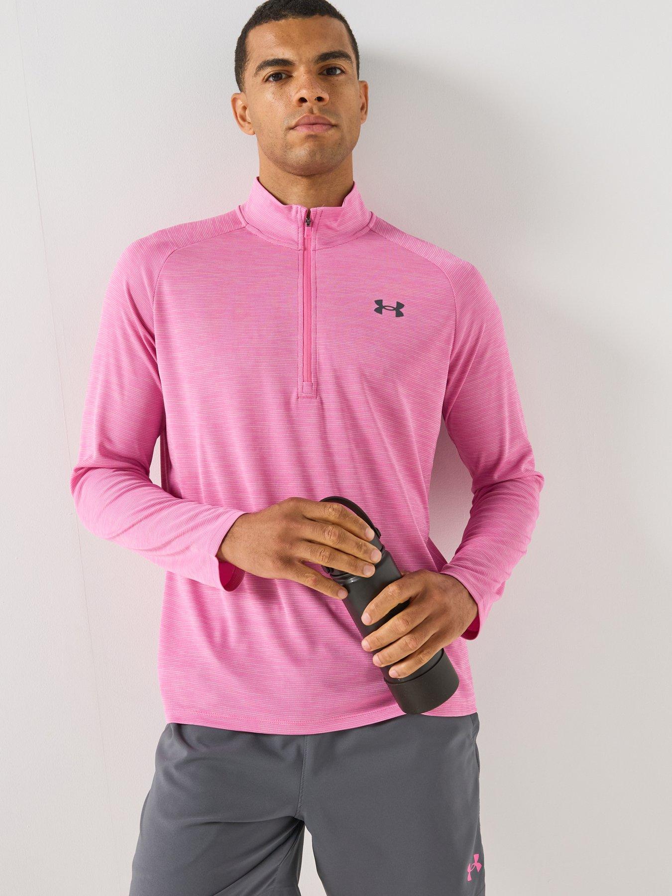 Image 1 of 6 of UNDER ARMOUR Men's Tech Textured 1/2 Zip - Pink