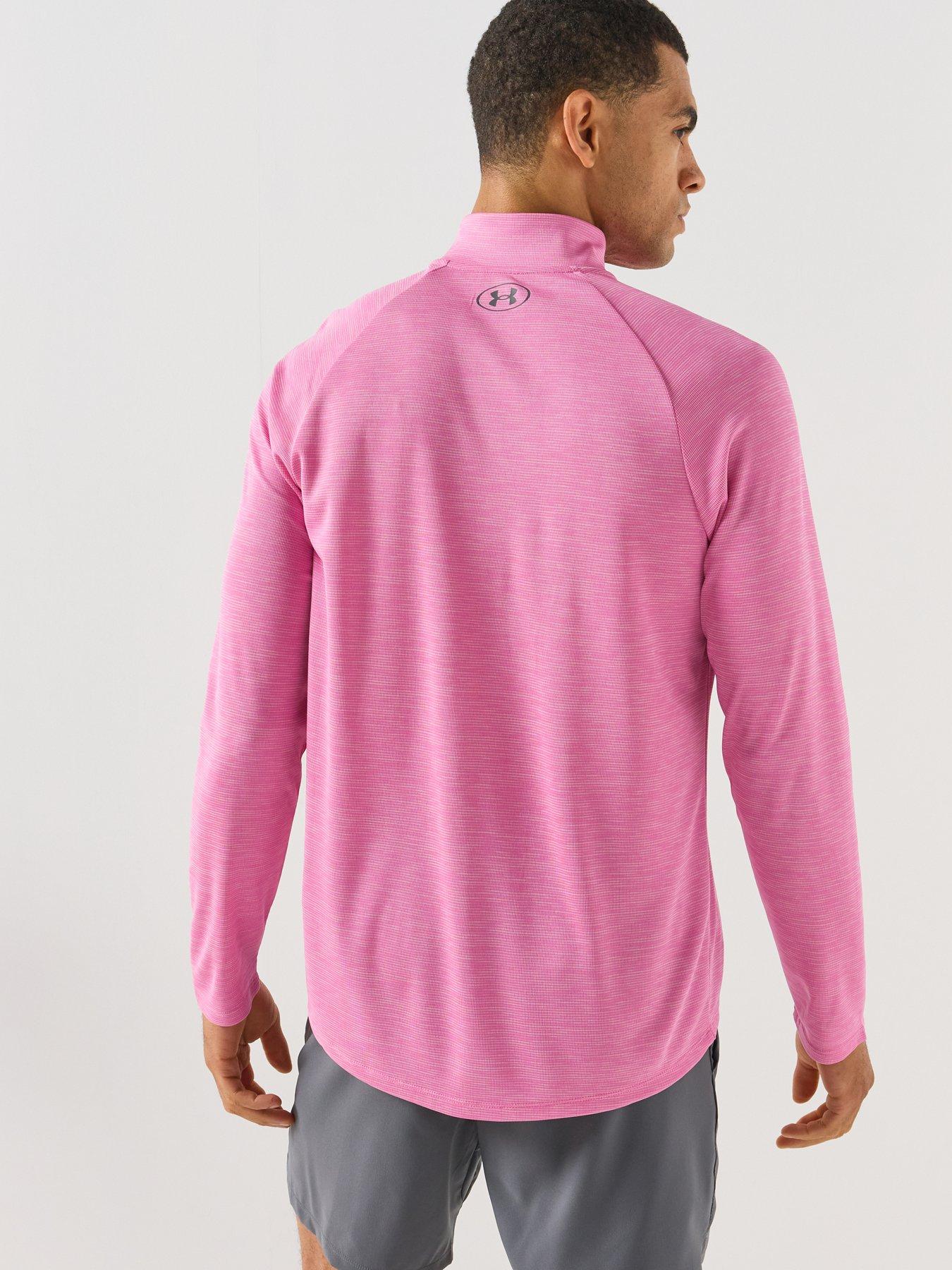 Image 2 of 6 of UNDER ARMOUR Men's Tech Textured 1/2 Zip - Pink