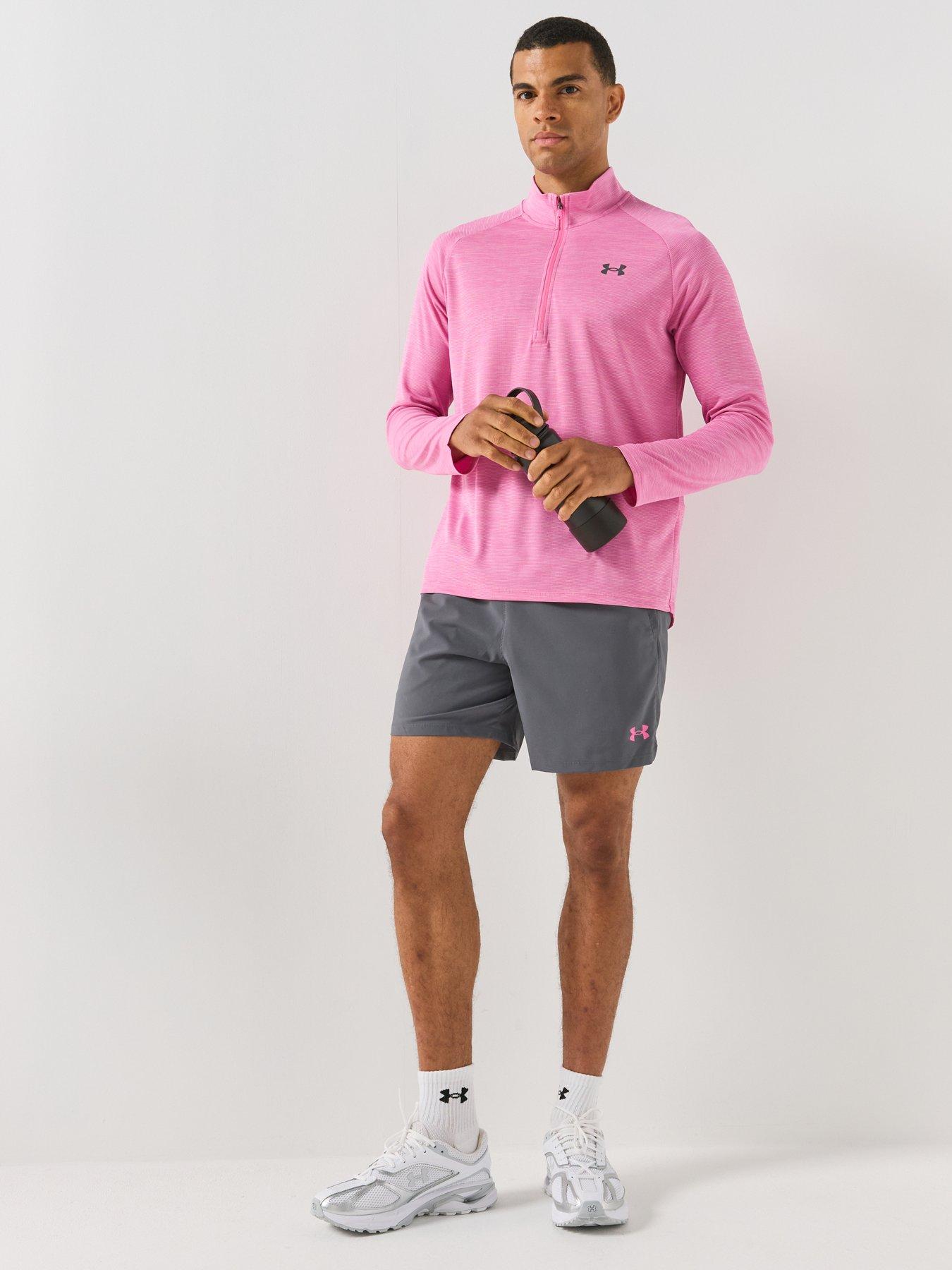 Image 3 of 6 of UNDER ARMOUR Men's Tech Textured 1/2 Zip - Pink