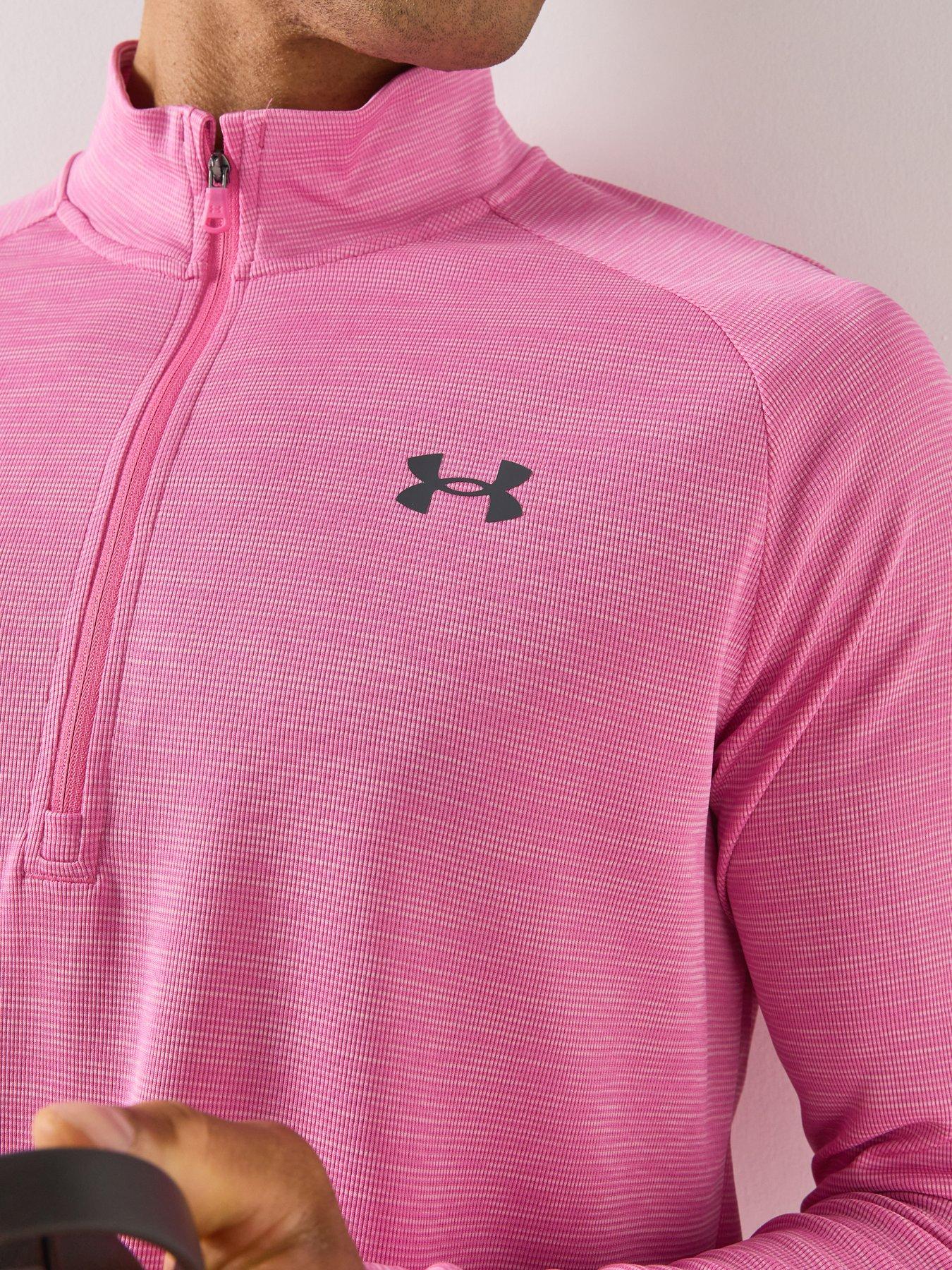 Image 4 of 6 of UNDER ARMOUR Men's Tech Textured 1/2 Zip - Pink