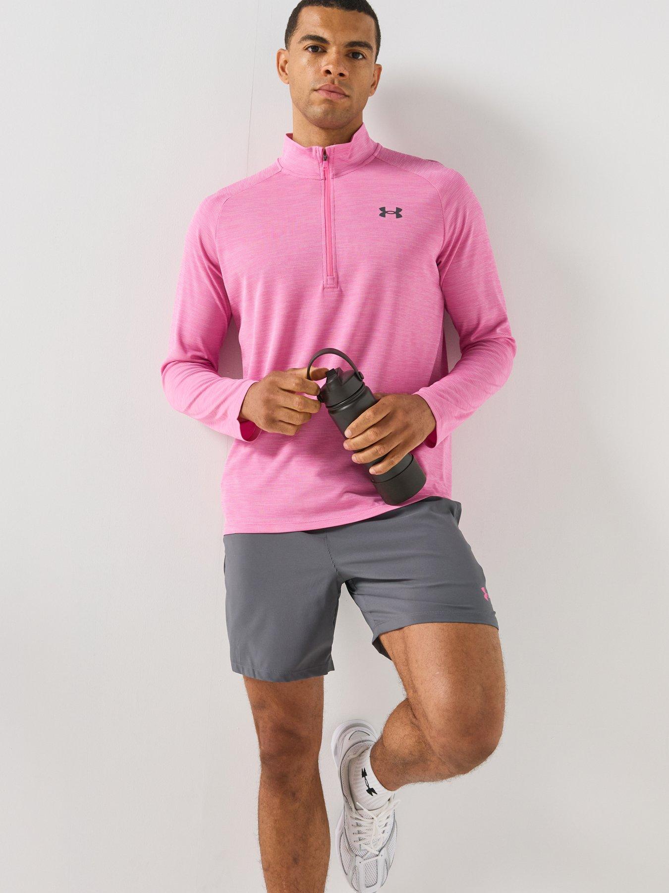 Image 6 of 6 of UNDER ARMOUR Men's Tech Textured 1/2 Zip - Pink