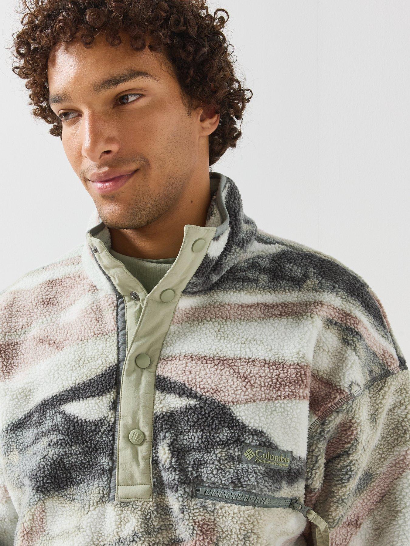Image 4 of 6 of Columbia Mens Helvetia II Printed Half Snap Fleece - Green