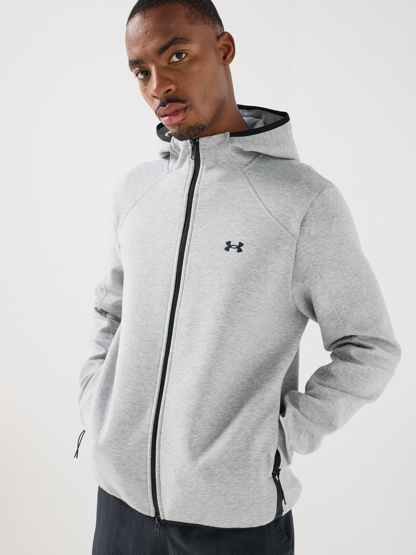 Image 1 of 6 of UNDER ARMOUR Mens Unstoppable Fleece Stretch Full Zip Jacket - Grey