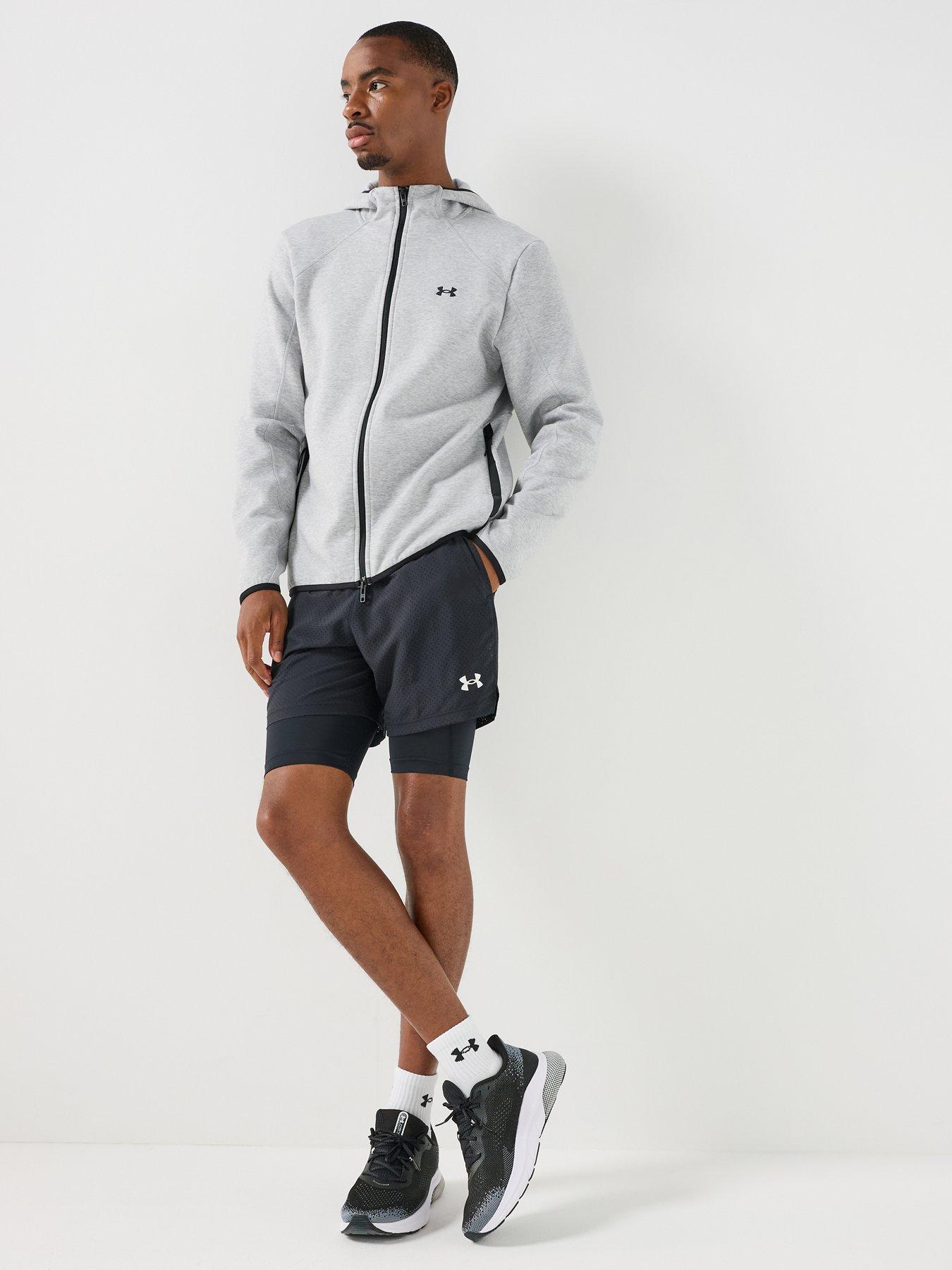 Image 3 of 6 of UNDER ARMOUR Mens Unstoppable Fleece Stretch Full Zip Jacket - Grey