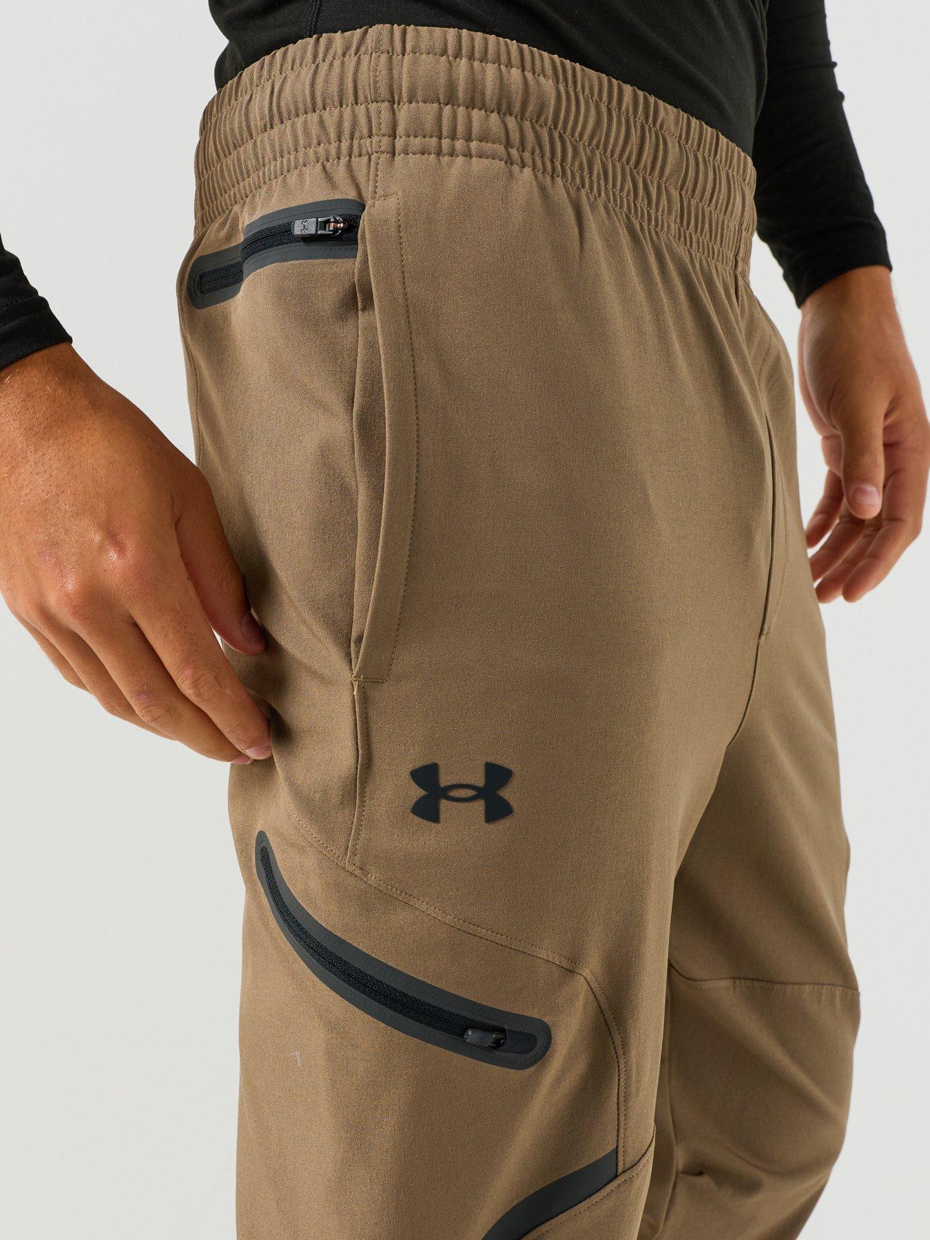 Image 4 of 6 of UNDER ARMOUR Mens Unstoppable 4-Way Stretch Water-Repellent Cargo Pants - Beige