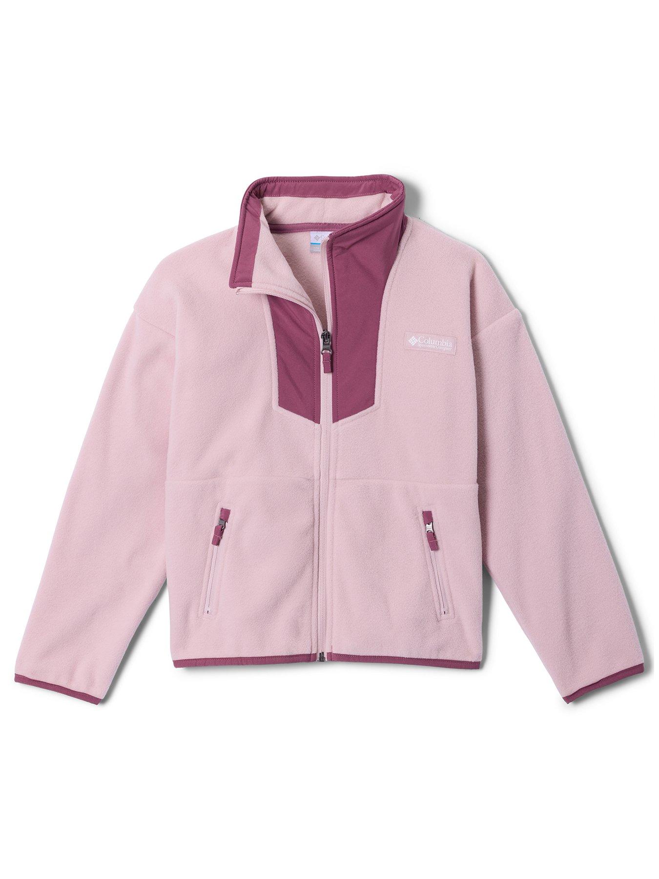 Image 1 of 2 of Columbia Girls Full Zip Soft Fleece High Collar Fleece Jacket - Pink