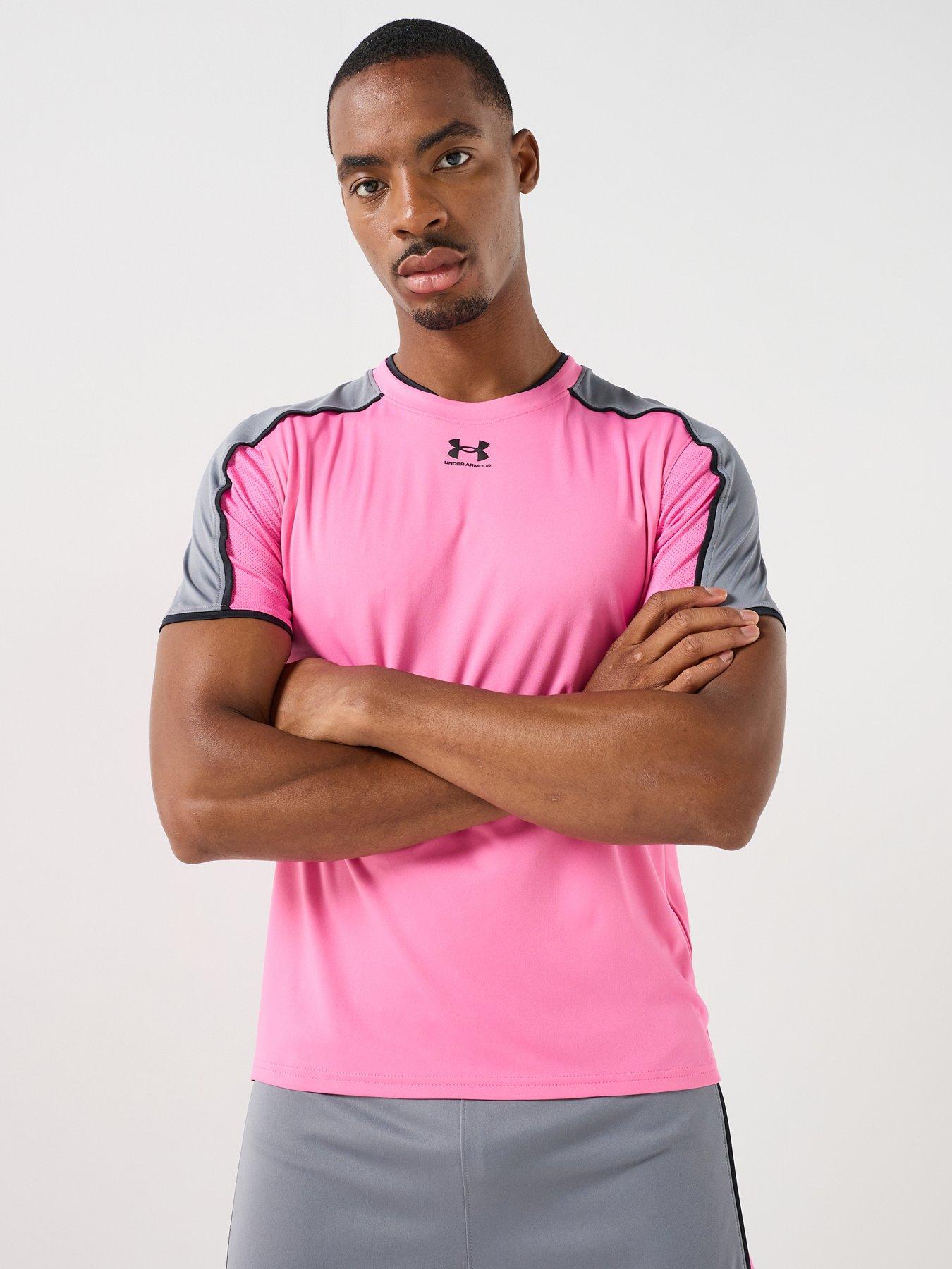UNDER ARMOUR Mens Challenger Train Short Sleeve T-Shirt - Pink