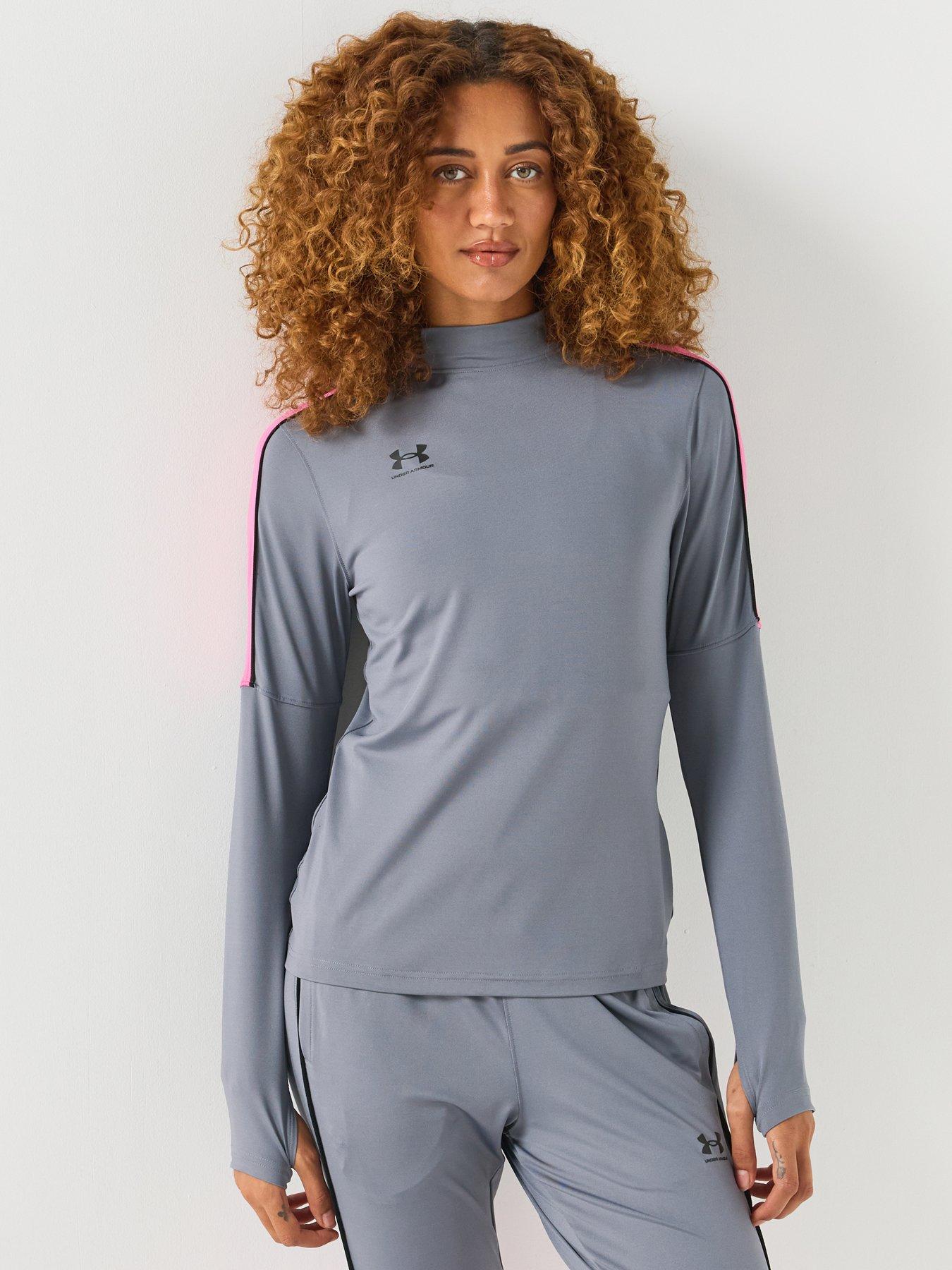Image 1 of 6 of UNDER ARMOUR Womens Challenger 1/4 Zip Top - Titan Gray / Pink Frenzy / Black
