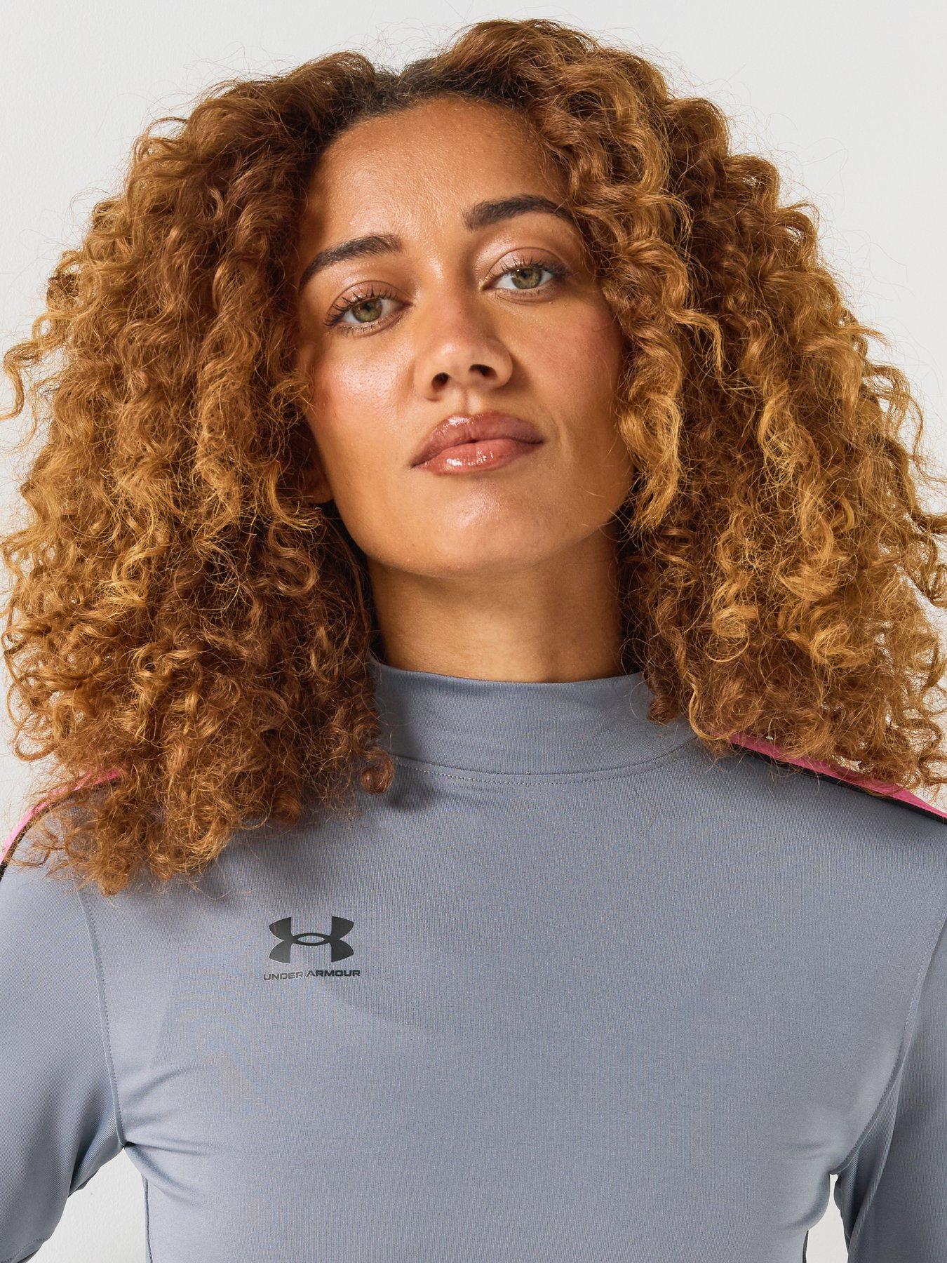 Image 4 of 6 of UNDER ARMOUR Womens Challenger 1/4 Zip Top - Titan Gray / Pink Frenzy / Black